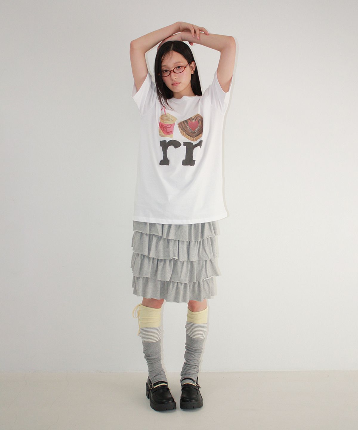 론론(RONRON) DESSERT RR OVER FIT T SHIRT WHITE