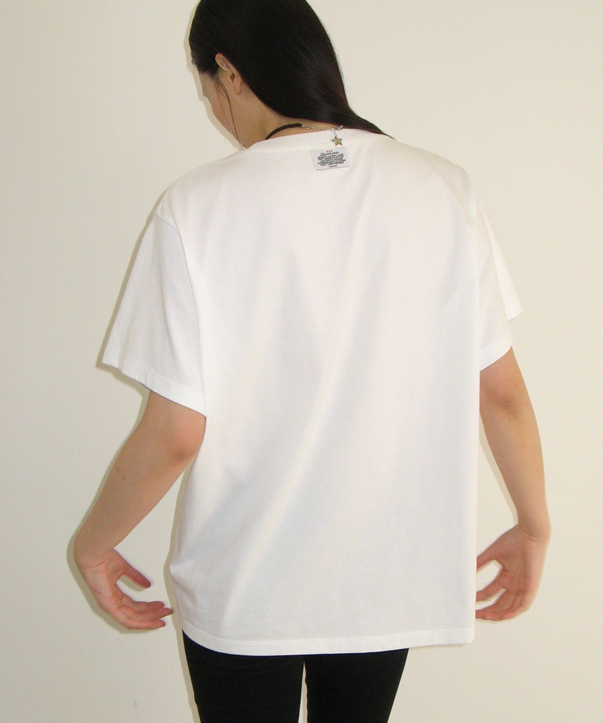 론론(RONRON) I RR APPLIQUE BASIC FIT T SHIRT WHITE