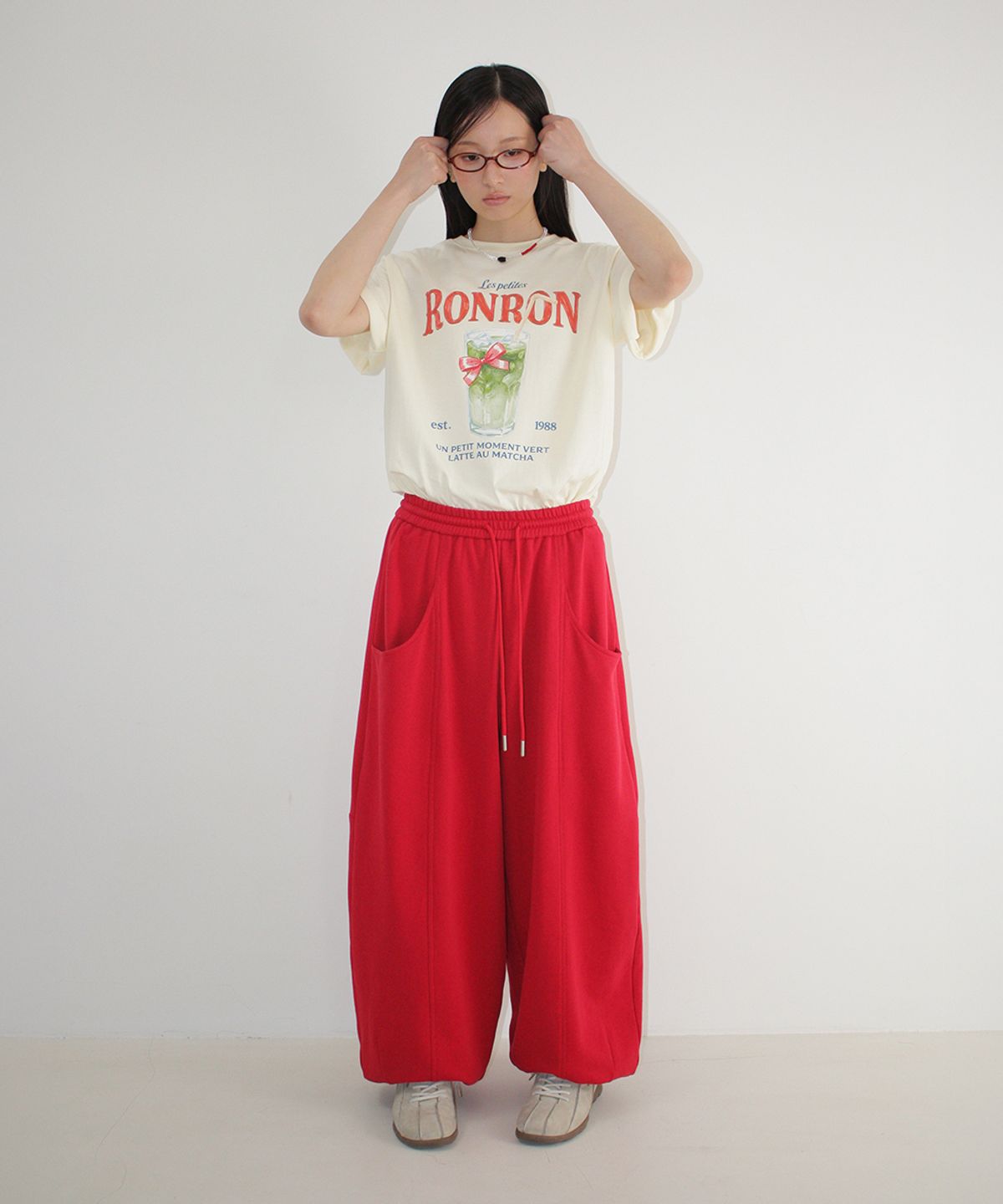 론론(RONRON) RIBBON MATCHA BASIC FIT T SHIRT SOFT YELLOW
