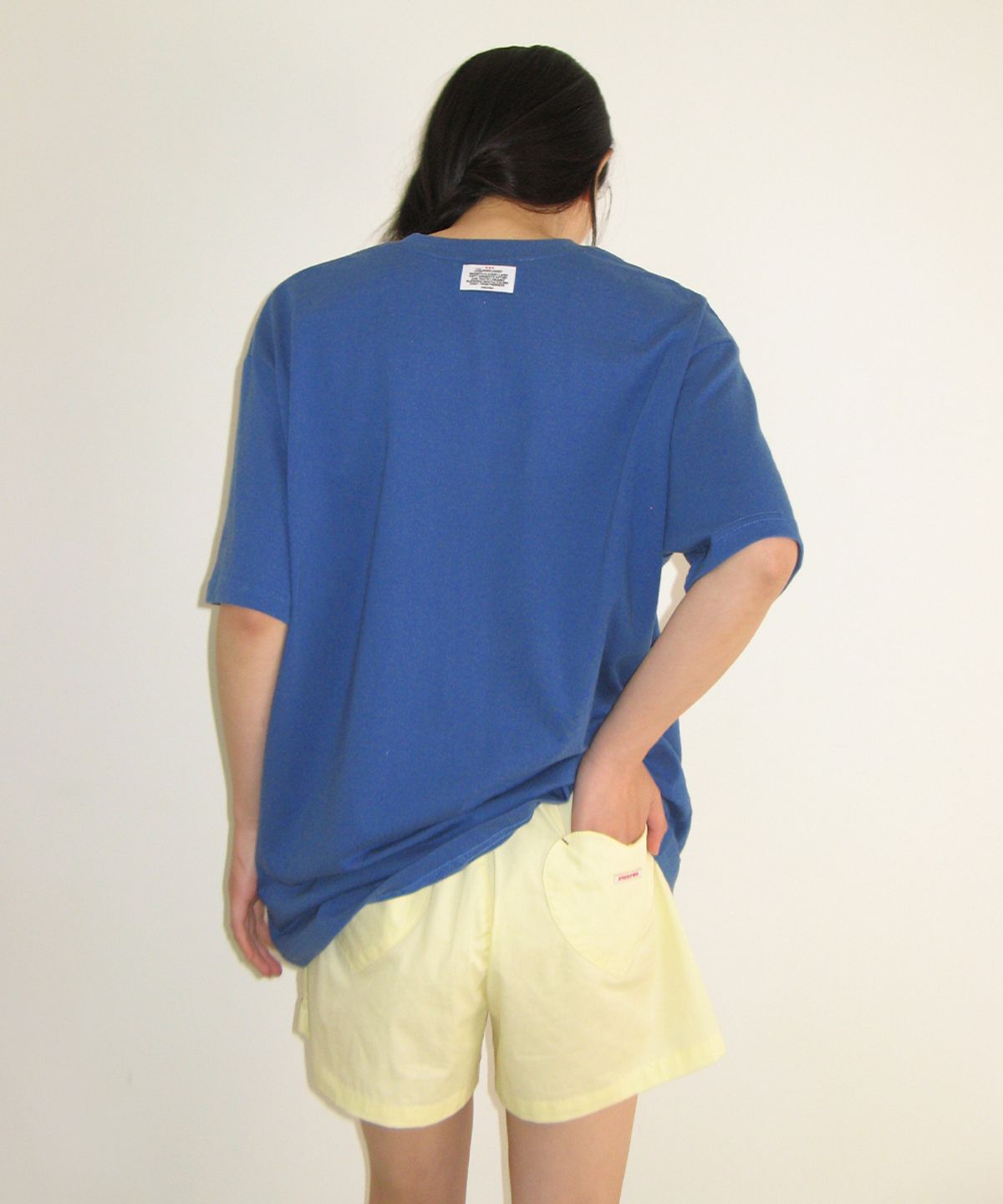 론론(RONRON) ROSE RRAC OVER FIT T SHIRT VINTAGE BLUE
