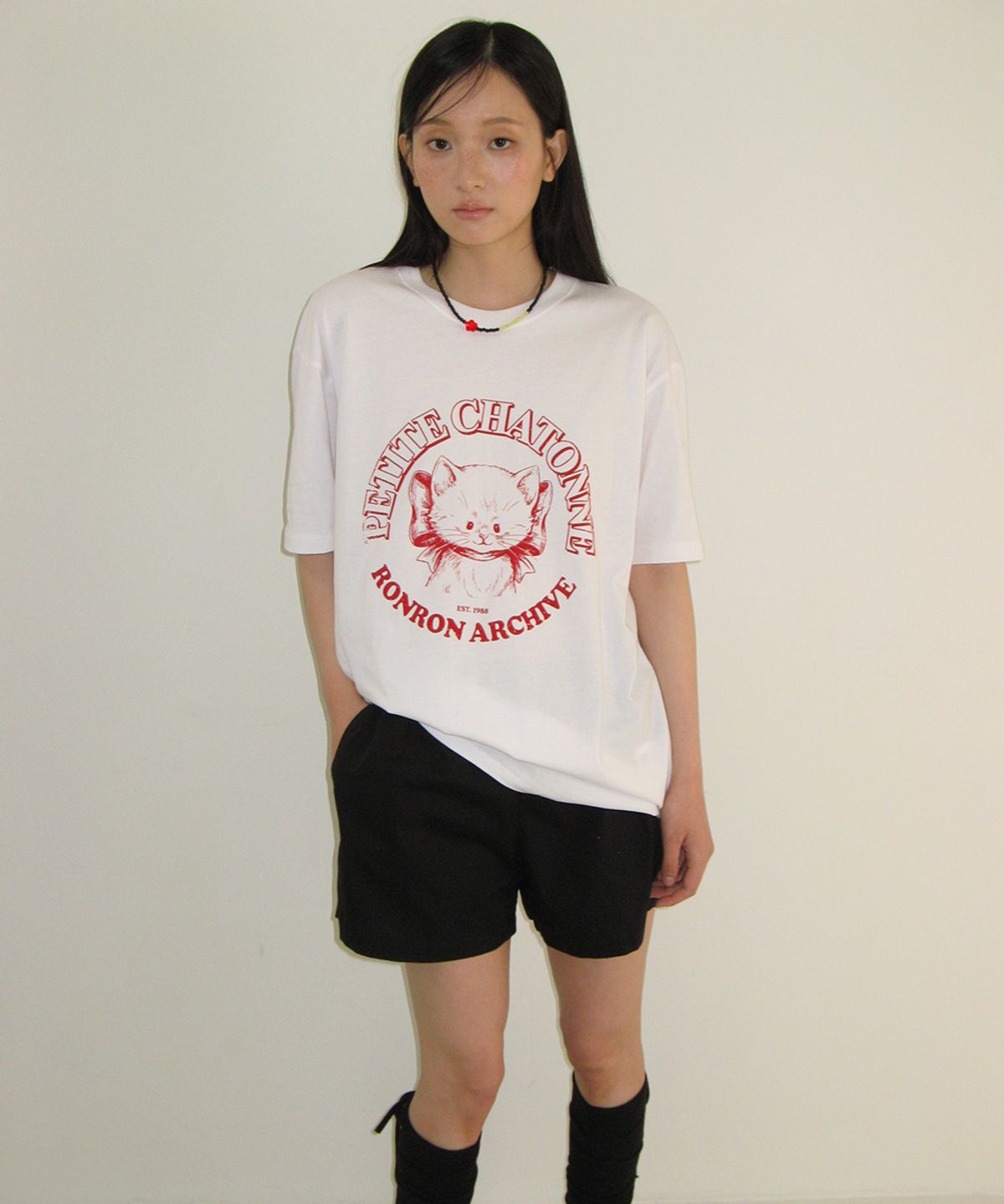 론론(RONRON) HEART POCKET TRUNK SHORT PANTS BLACK