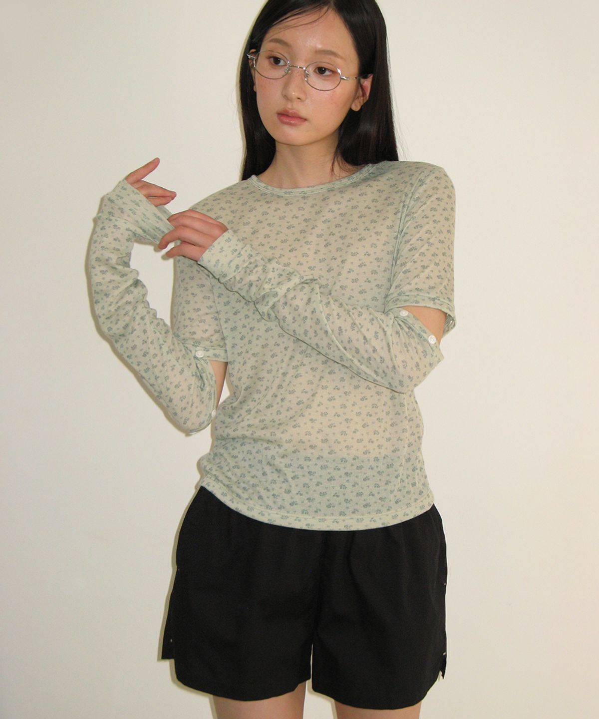 론론(RONRON) HEART POCKET TRUNK SHORT PANTS BLACK