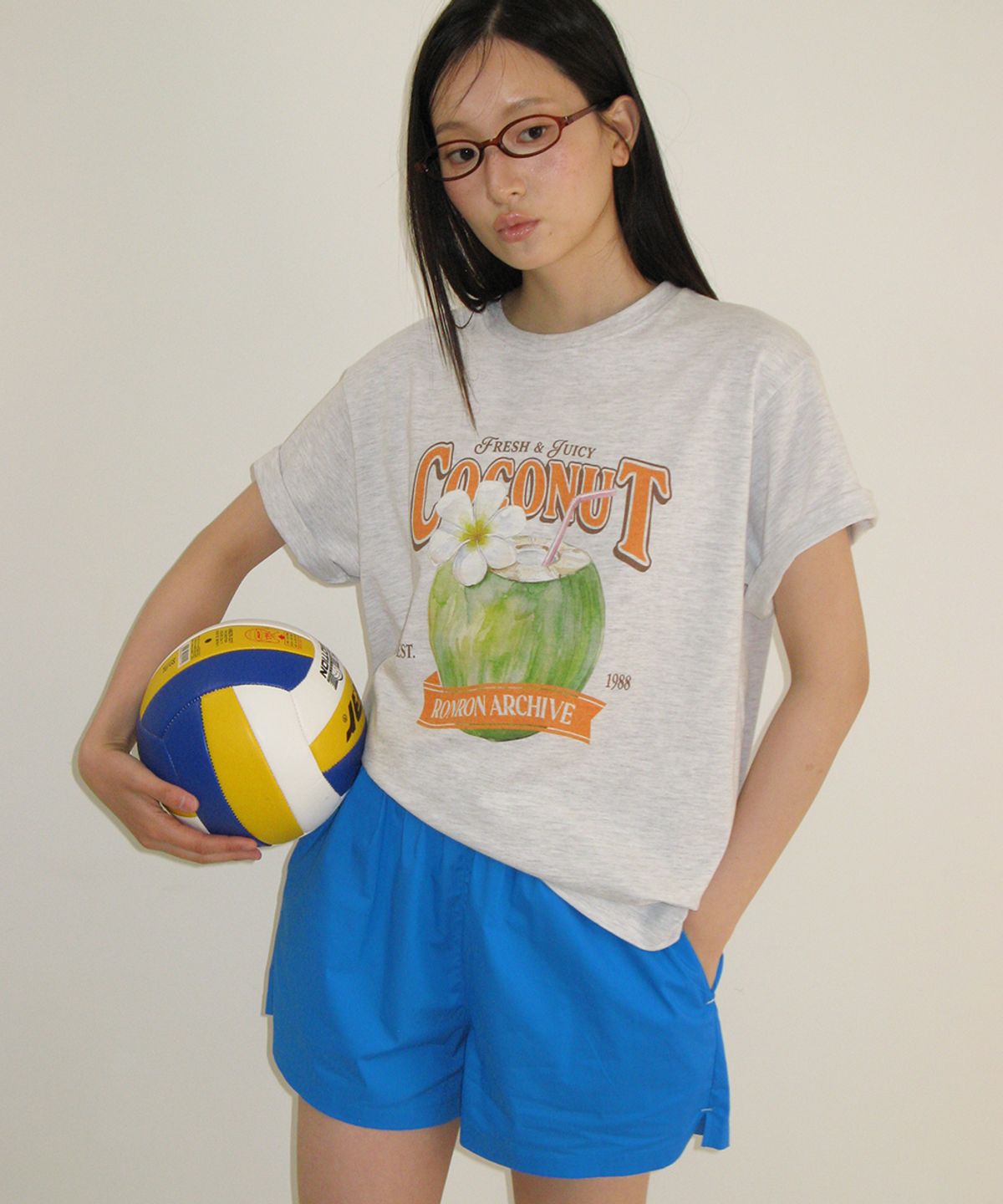 론론(RONRON) HEART POCKET TRUNK SHORT PANTS BLUE