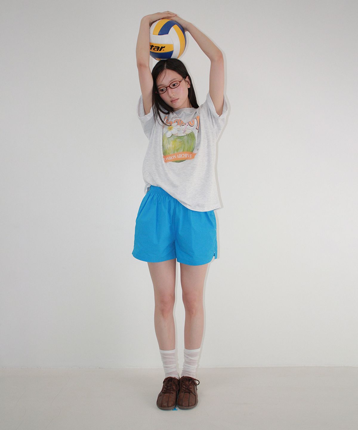 론론(RONRON) HEART POCKET TRUNK SHORT PANTS BLUE