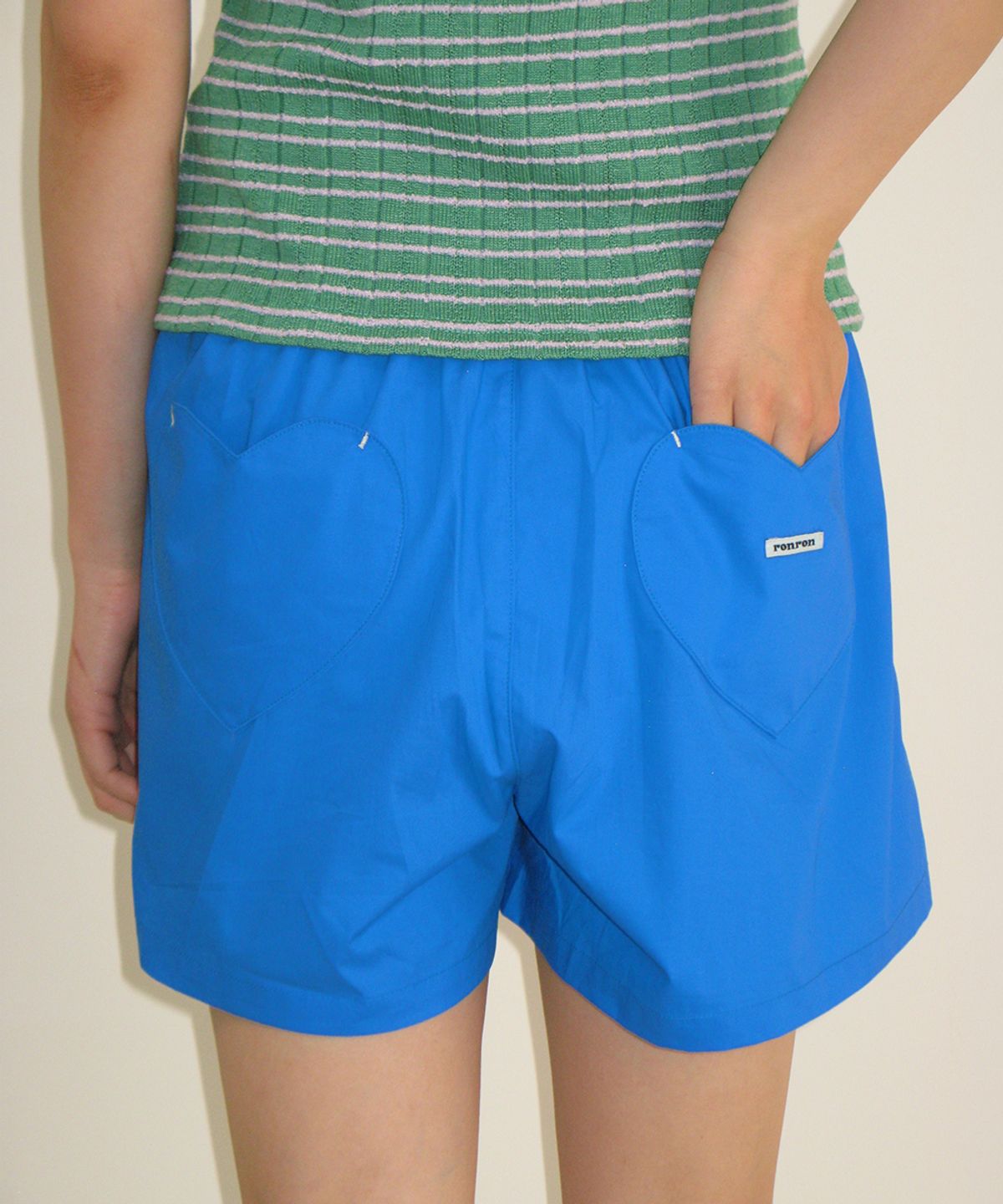론론(RONRON) HEART POCKET TRUNK SHORT PANTS BLUE
