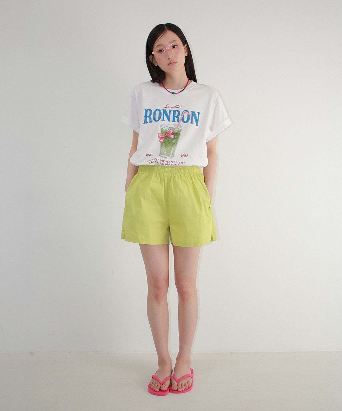 론론(RONRON) HEART POCKET TRUNK SHORT PANTS OLIVE
