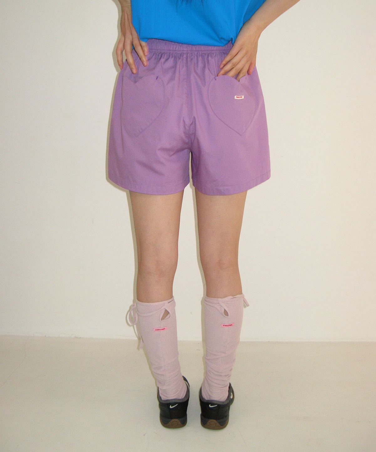 론론(RONRON) HEART POCKET TRUNK SHORT PANTS PURPLE