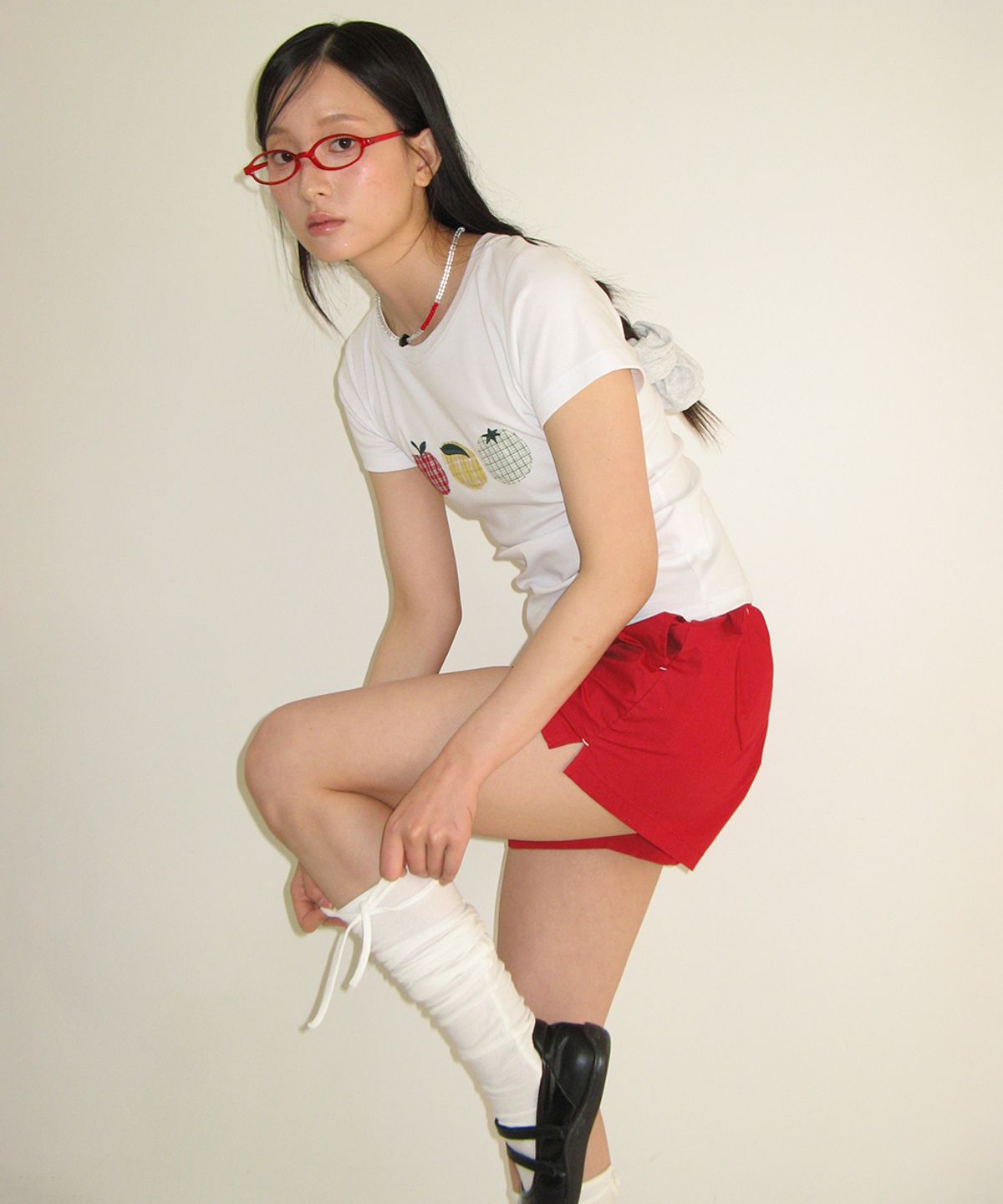 론론(RONRON) HEART POCKET TRUNK SHORT PANTS RED