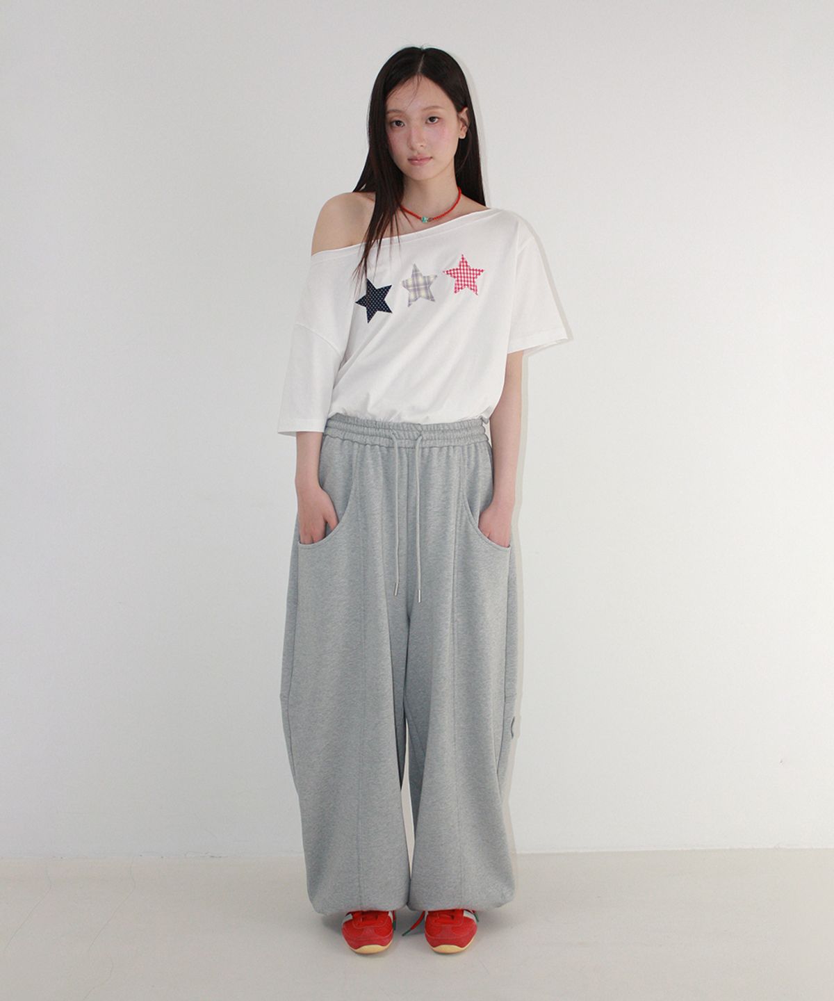 론론(RONRON) MINI HEART BALLOON JOGGER PANTS GREY