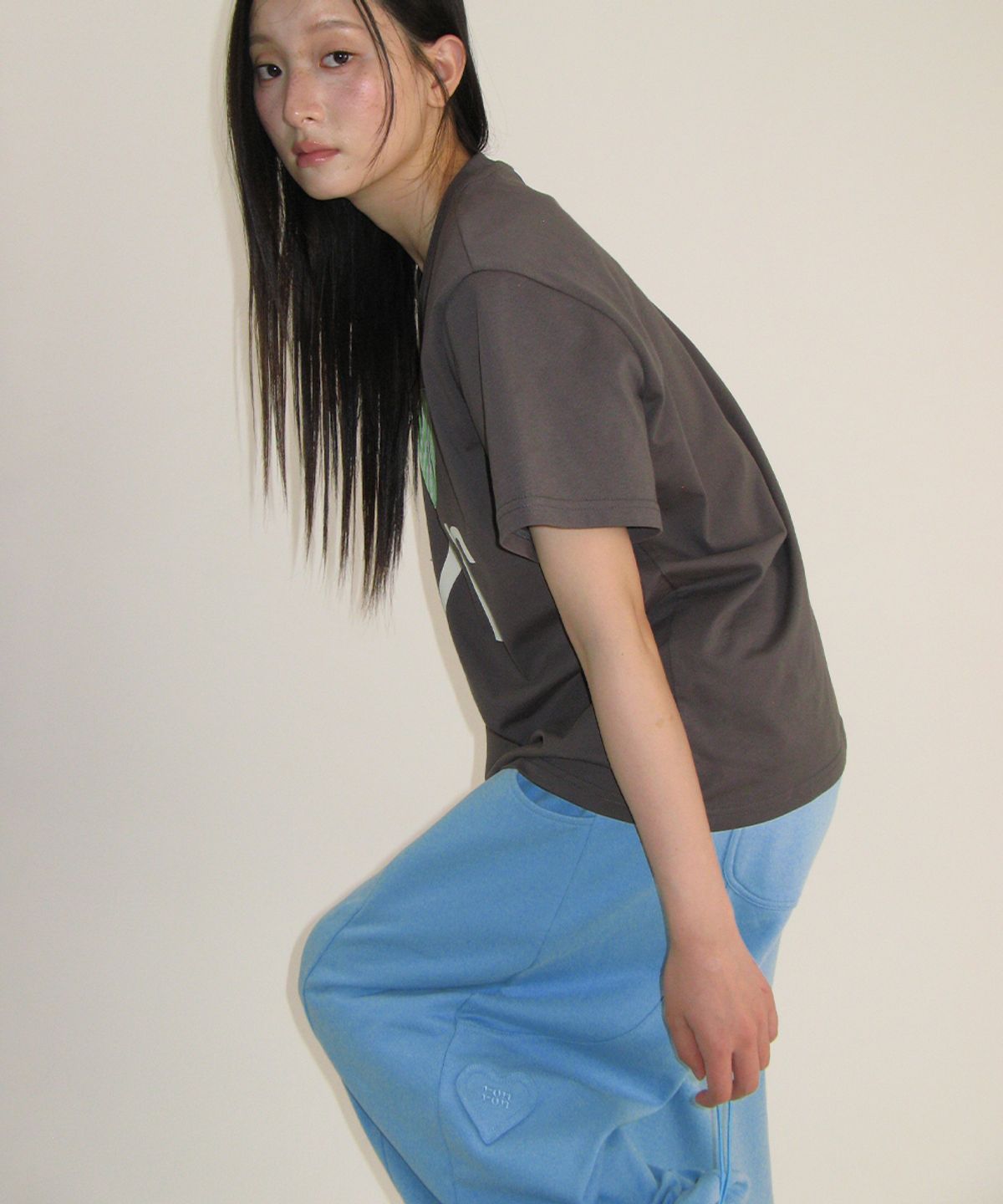 론론(RONRON) MINI HEART BALLOON JOGGER PANTS SOFT BLUE