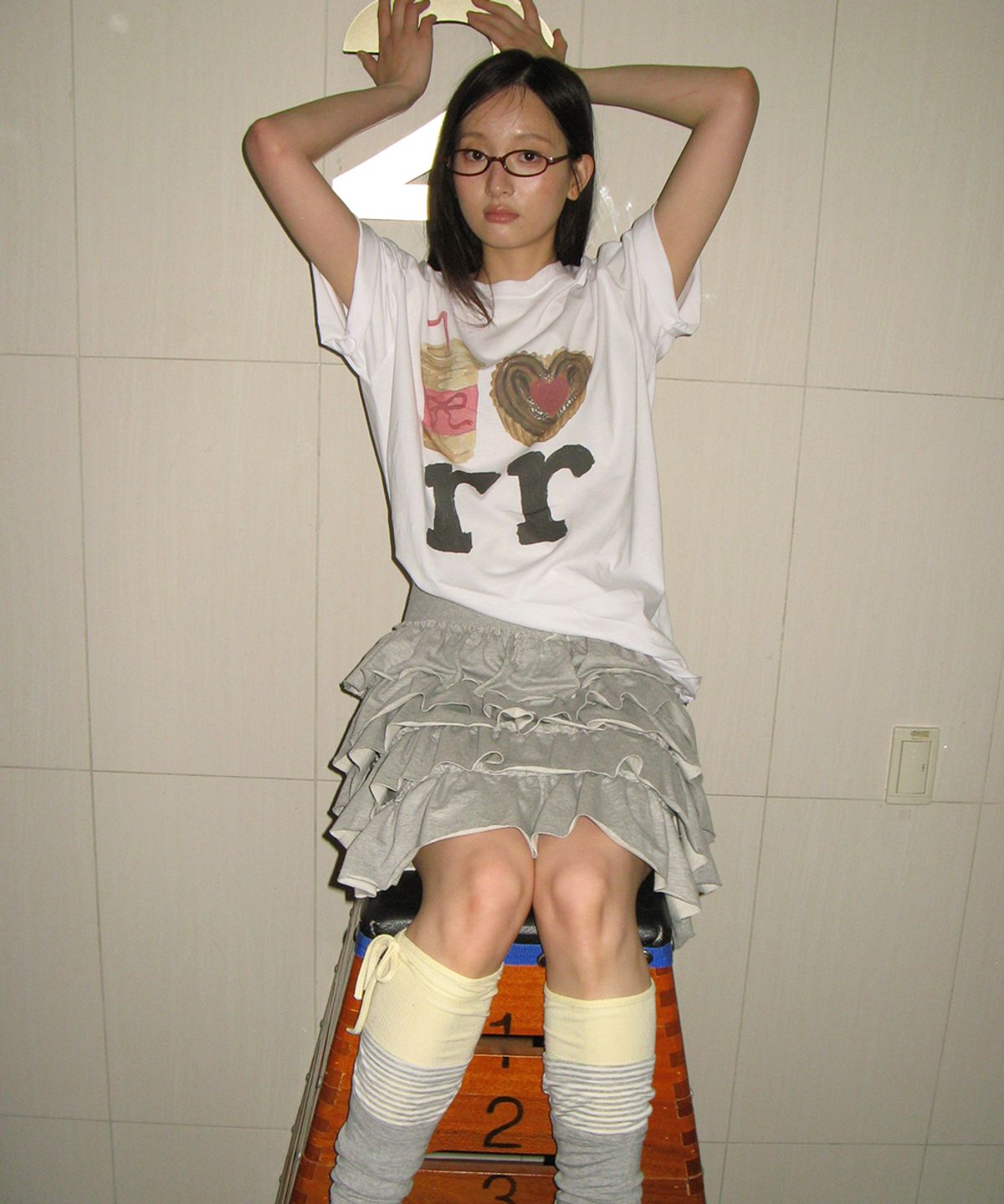 론론(RONRON) CANCAN TIERED MIDI SKIRT GREY