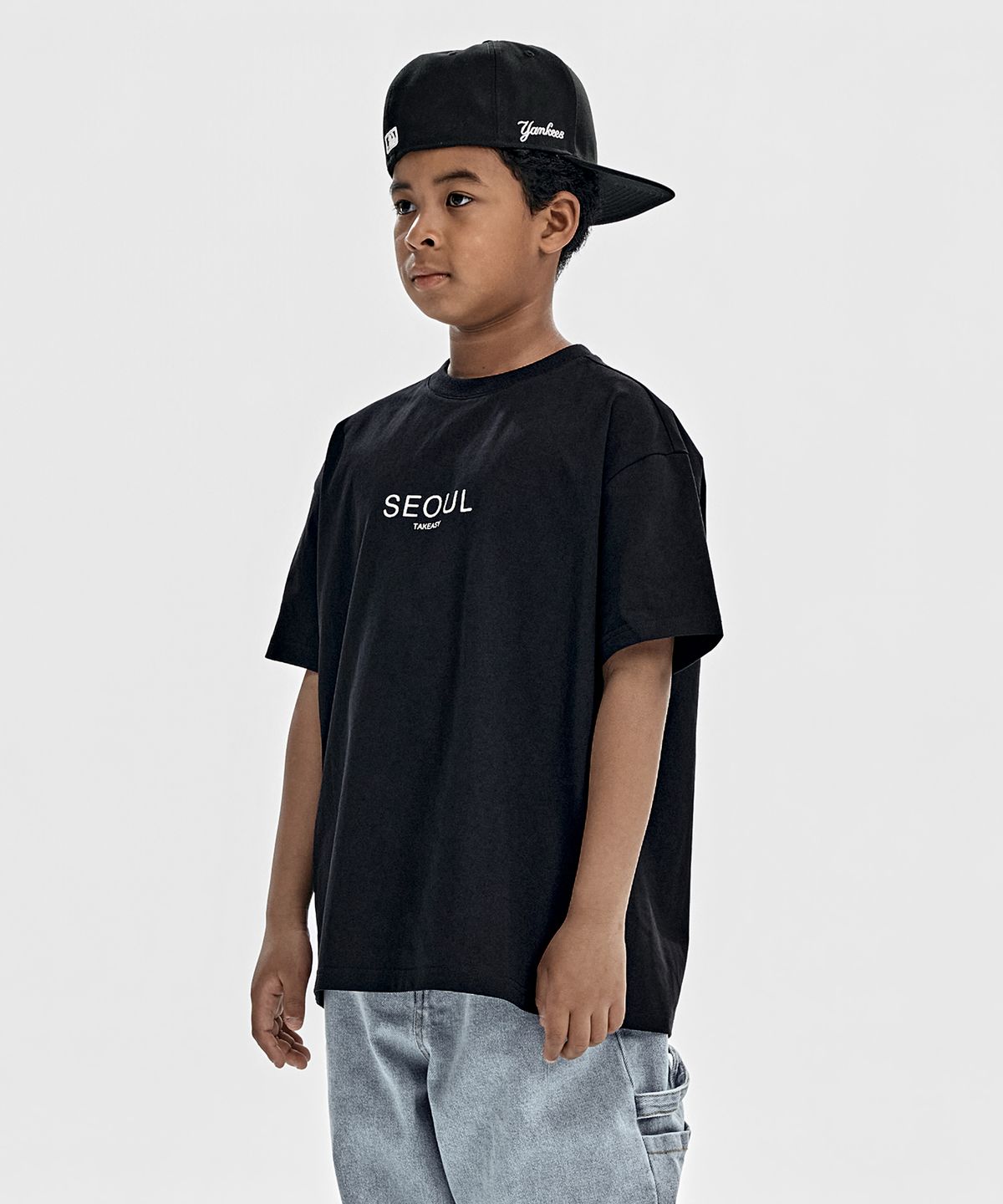 테이크이지 키즈(TAKEASY KIDS) 서울 자이언트핏 티셔츠 (블랙)