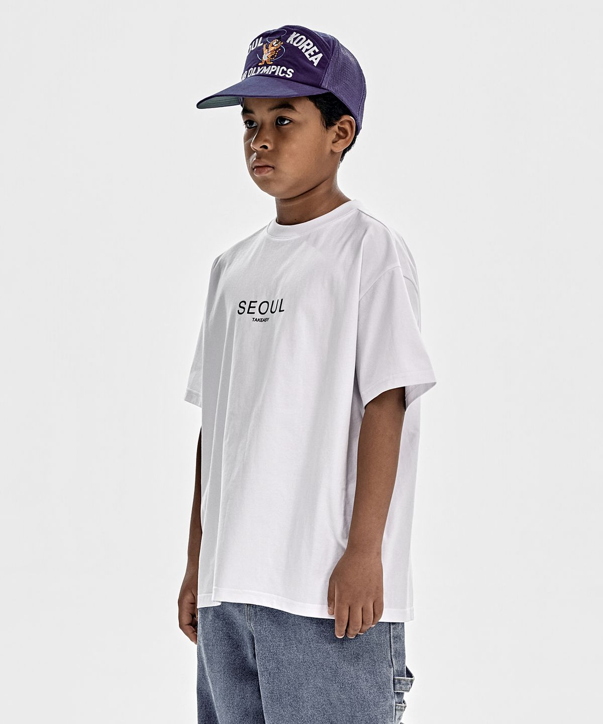 테이크이지 키즈(TAKEASY KIDS) 서울 자이언트핏 티셔츠 (화이트)