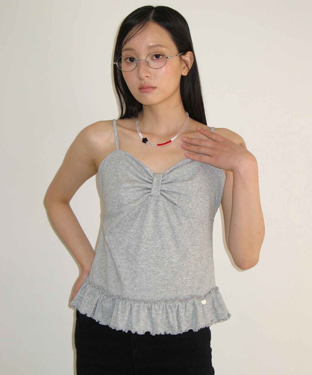 론론(RONRON) FLOWER MIX BEADS NECKLACE GLASS
