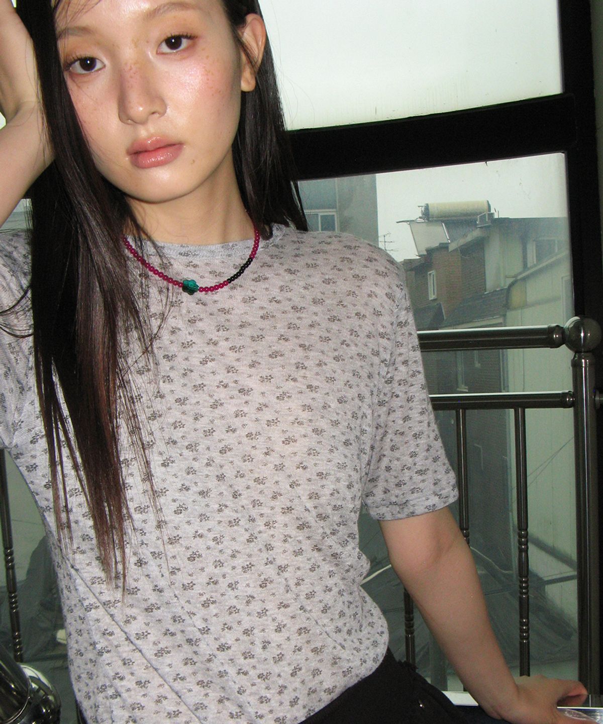 론론(RONRON) FLOWER MIX BEADS NECKLACE PURPLE