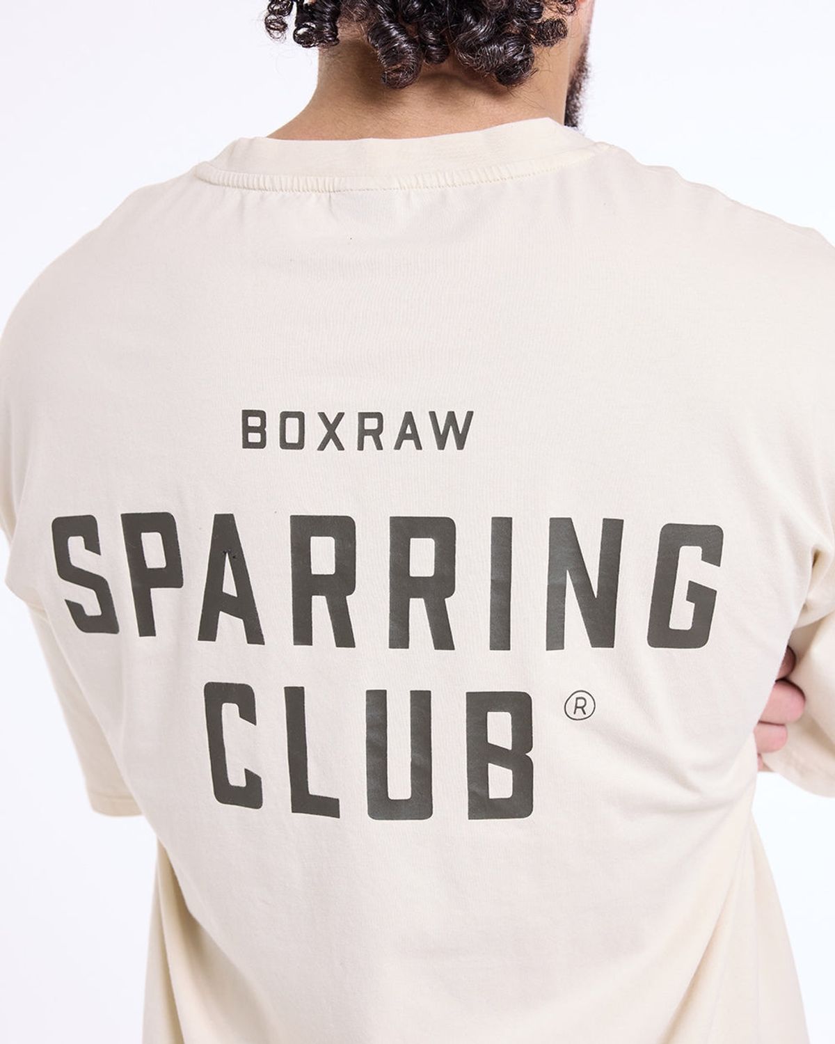 복스로(BOXRAW) 스파링 클럽 오버사이즈 티셔츠 - 남성 M BXRW-SPCLT [워시드 베이지]