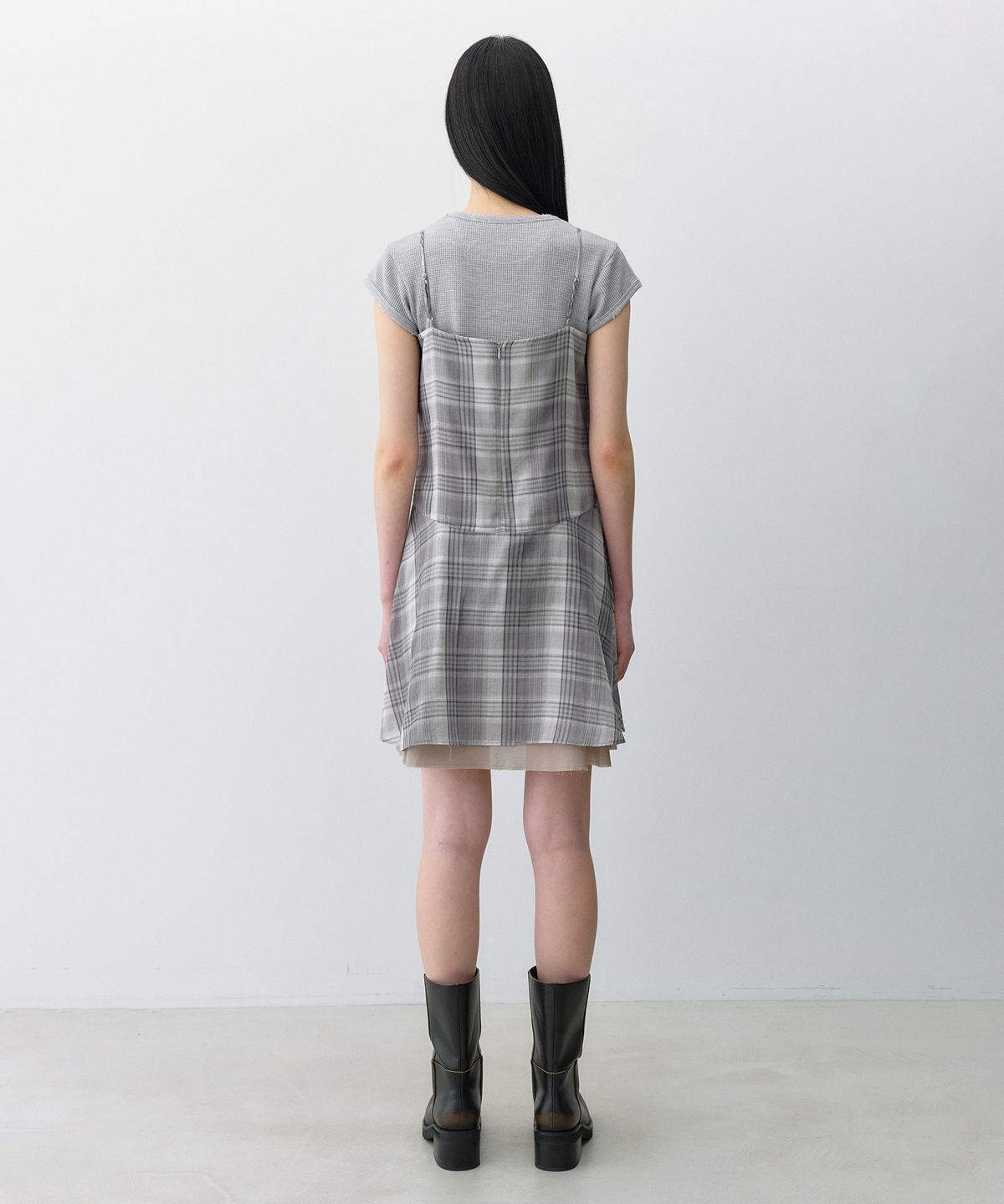 인사일런스 우먼(INSILENCE WOMEN) 체크 미니 원피스 GREY