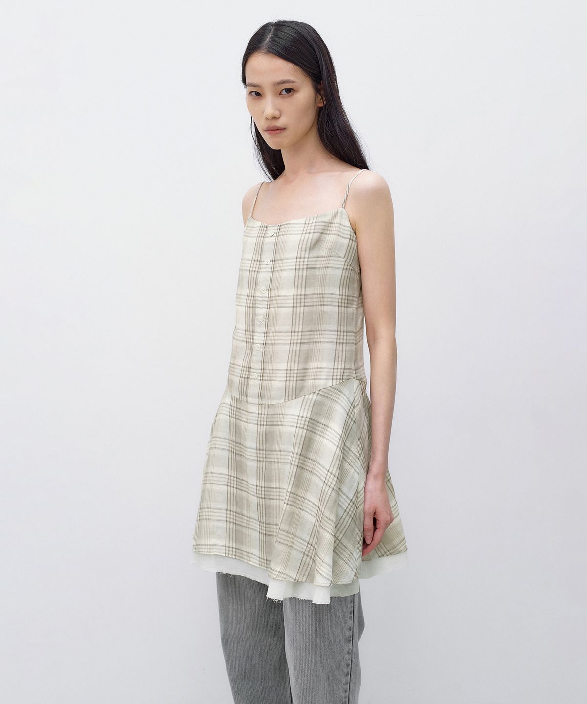 인사일런스 우먼(INSILENCE WOMEN) 체크 미니 원피스 BEIGE