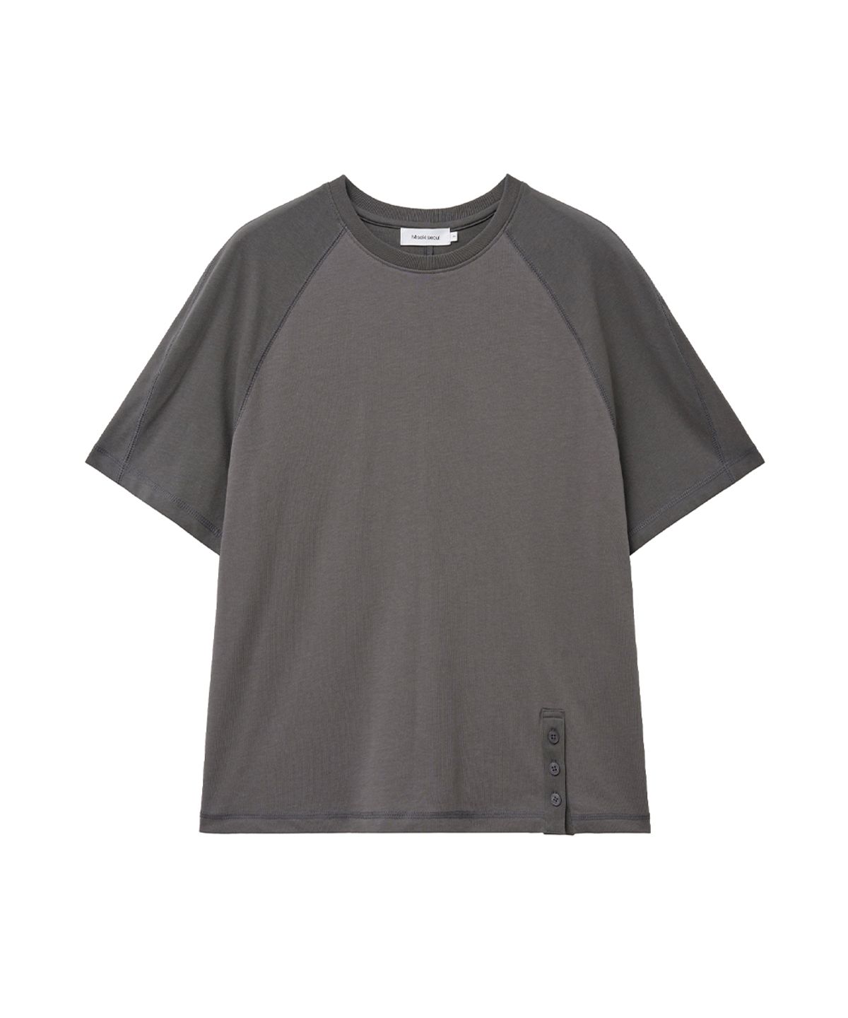 미세키서울 맨(MISEKISEOUL MEN) Two-tone raglan short sleeve CHARCOAL
