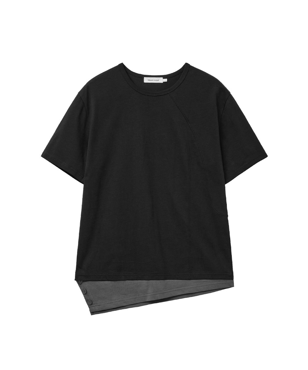 미세키서울 맨(MISEKISEOUL MEN) Line layered short sleeve BLACK