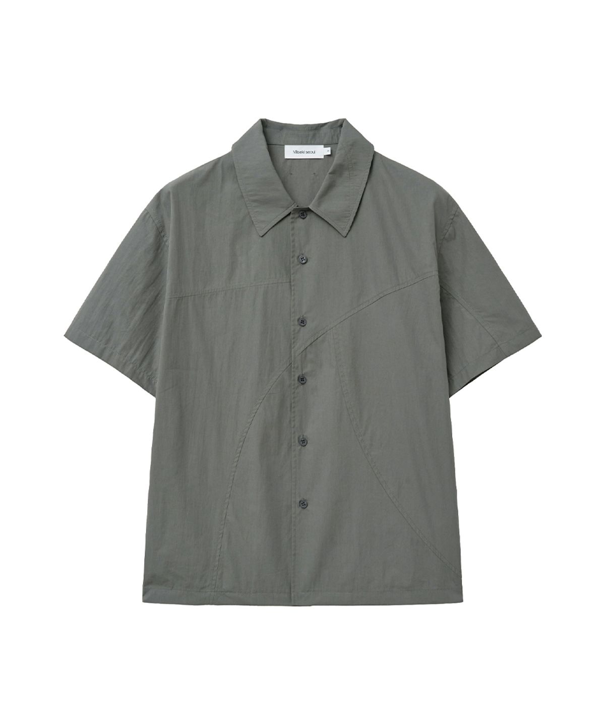미세키서울 맨(MISEKISEOUL MEN) Line open collar shirt CHARCOAL