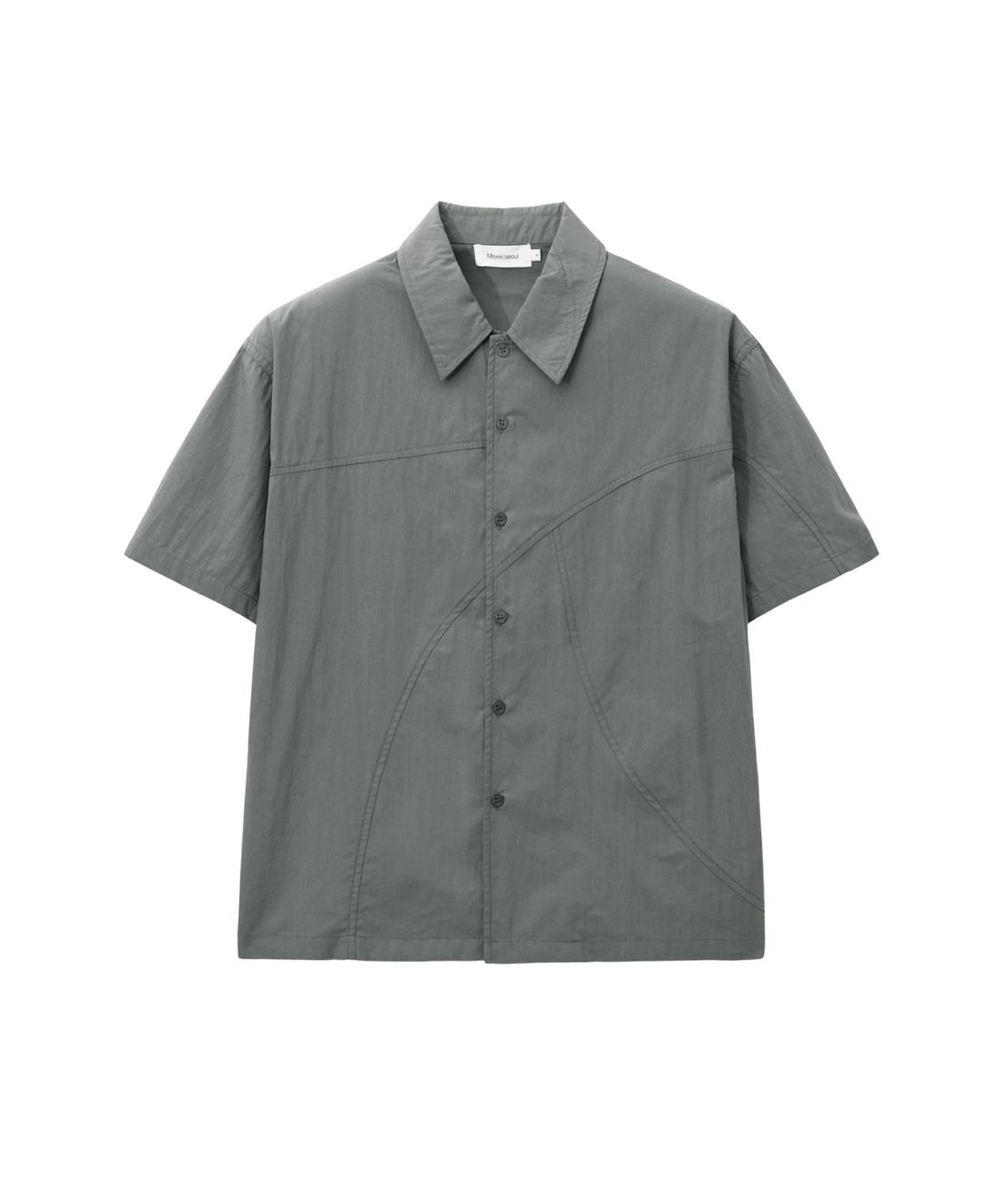 미세키서울 맨(MISEKISEOUL MEN) Line open collar shirt CHARCOAL