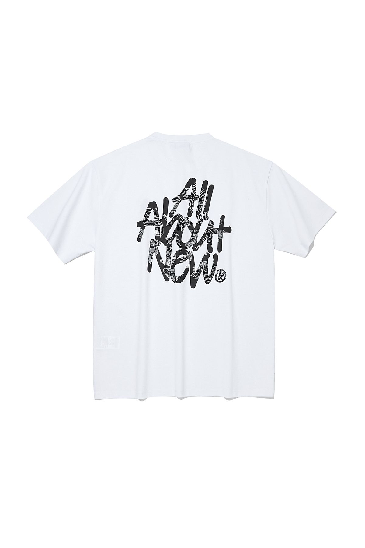 올어바웃뉴(ALL ABOUT NEW) 로고 변형 반팔 티셔츠 화이트 ANA2TM12AWH