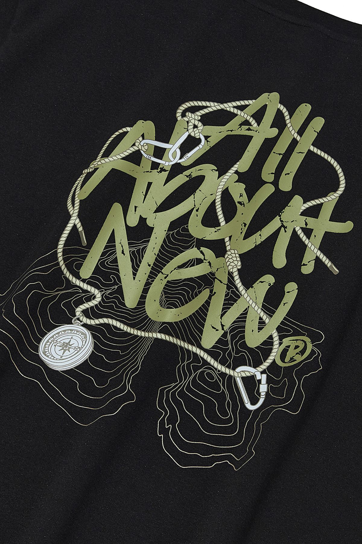 올어바웃뉴(ALL ABOUT NEW) 스트릿 레터링 반팔 티셔츠 블랙 ANA2TM32ABK