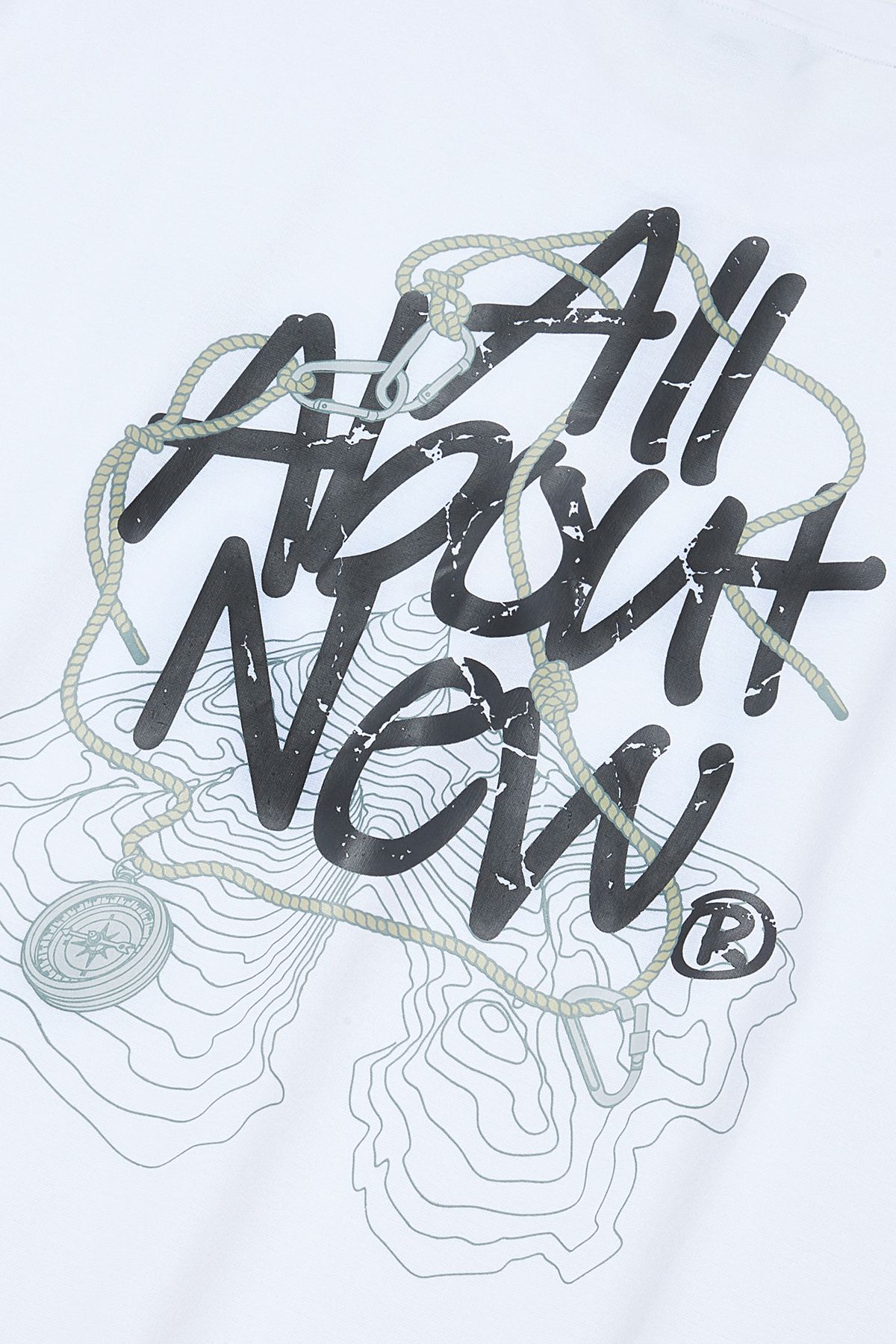 올어바웃뉴(ALL ABOUT NEW) 스트릿 레터링 반팔 티셔츠 화이트 ANA2TM32AWH