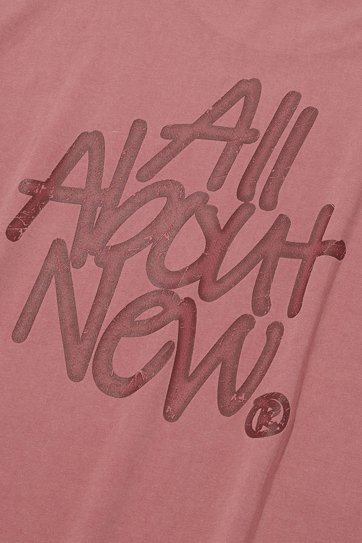 올어바웃뉴(ALL ABOUT NEW) 로고 변형 솔트 워싱 반팔 티셔츠 핑크 ANA2TR40APK