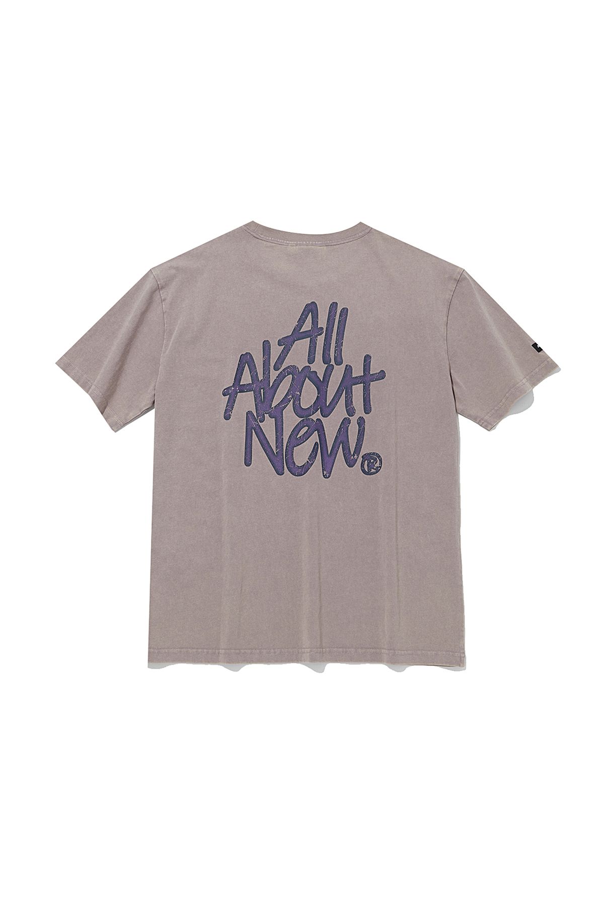 올어바웃뉴(ALL ABOUT NEW) 로고 변형 솔트 워싱 반팔 티셔츠 와인 ANA2TR40AWN