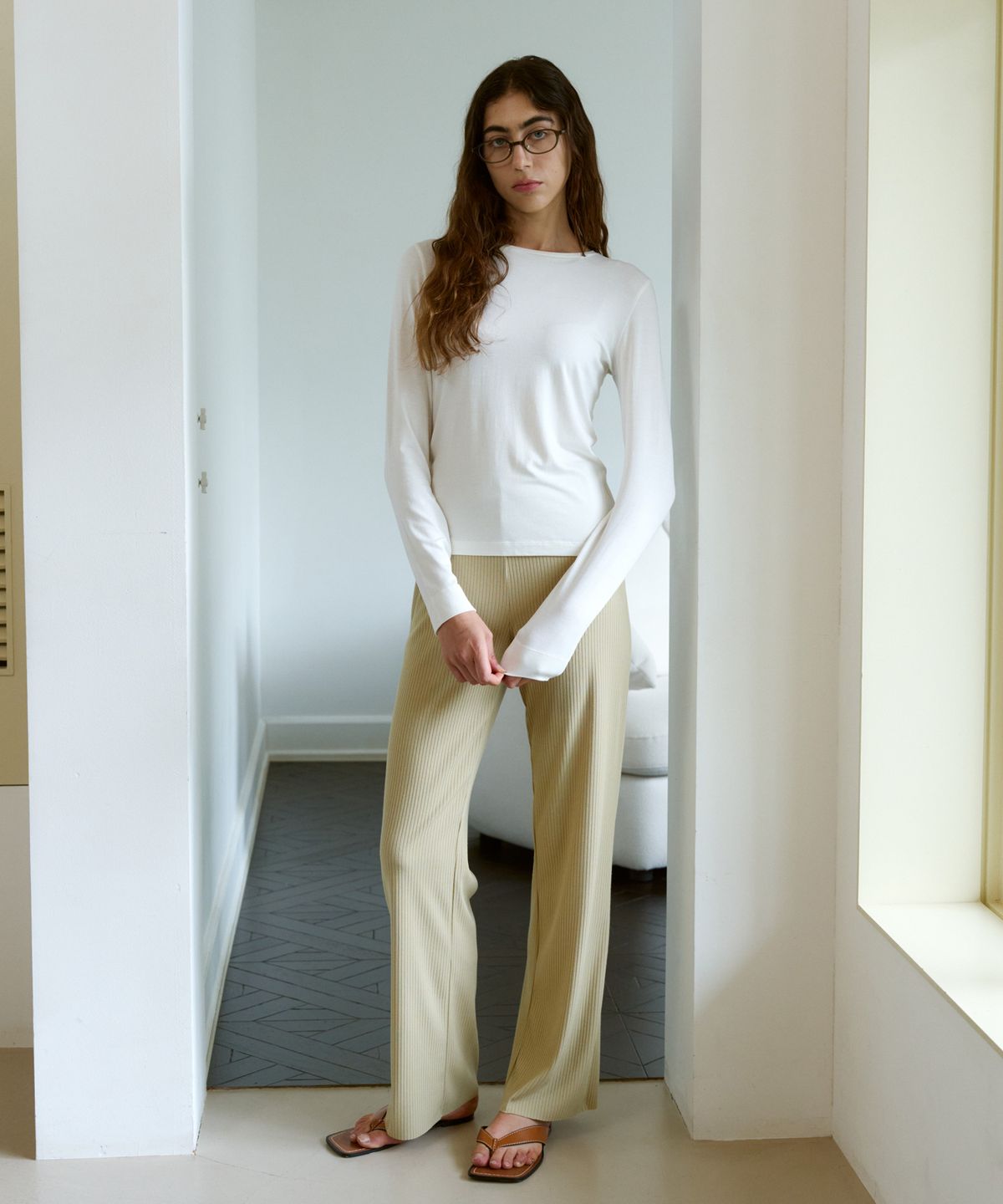 38컴온커먼(38COMEONCOMMON) Rib Knit Pants (Olive)