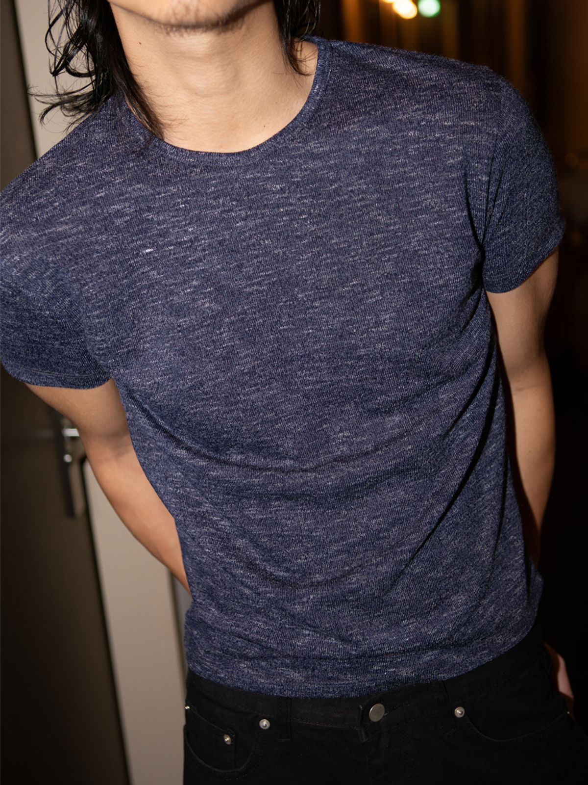 고저(GOZER) Slim Knit-Jersey T_Navy