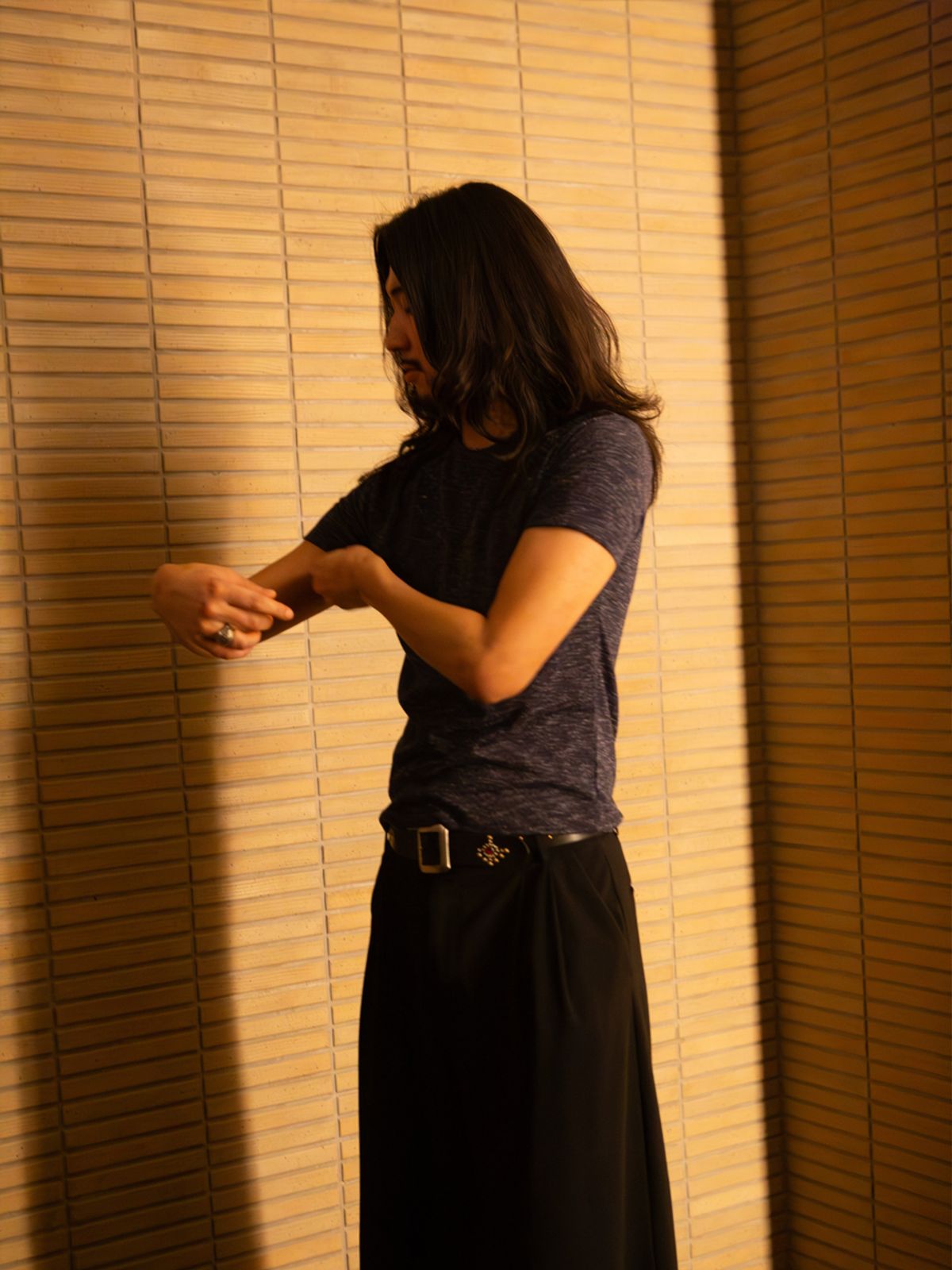 고저(GOZER) Slim Knit-Jersey T_Navy