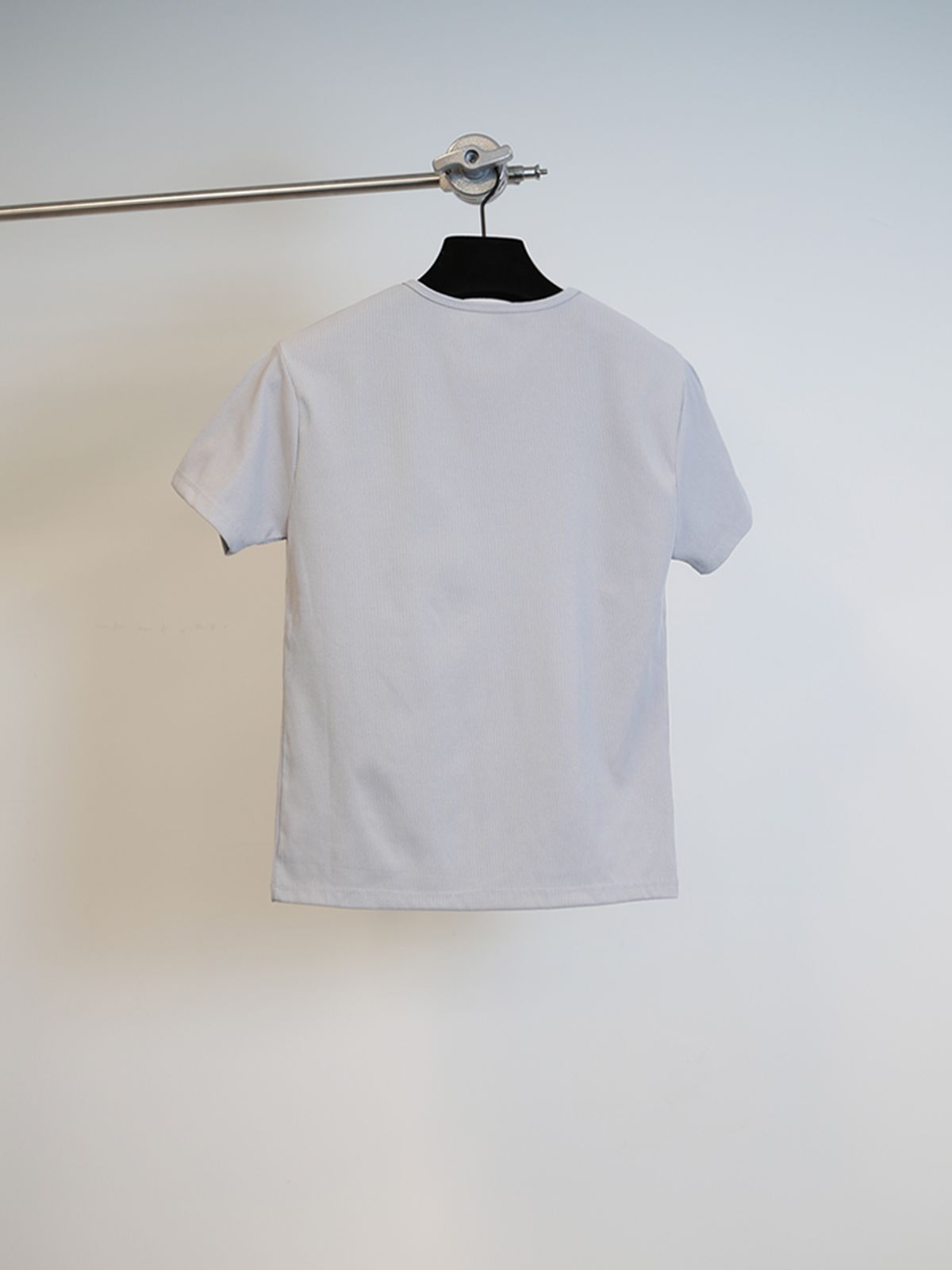 고저(GOZER) LIGHT RIB SLIM T-SHIRT_LIGHT GREY