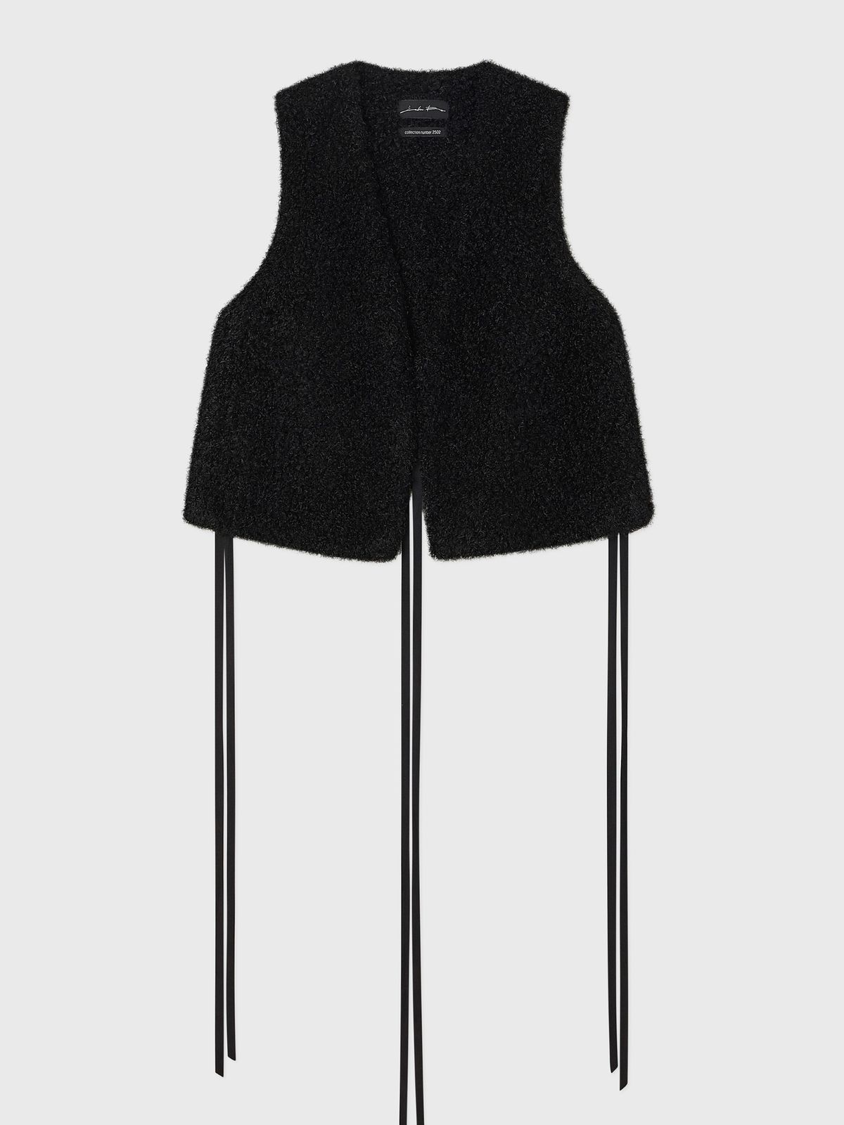잡화룸(JABHUAROOM) TETHERED FUR VEST, (BLACK)