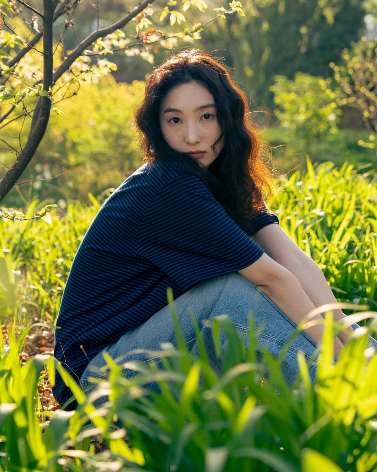 아워섹션(OURSECTION) 어반 웨이브 티셔츠 [네이비]