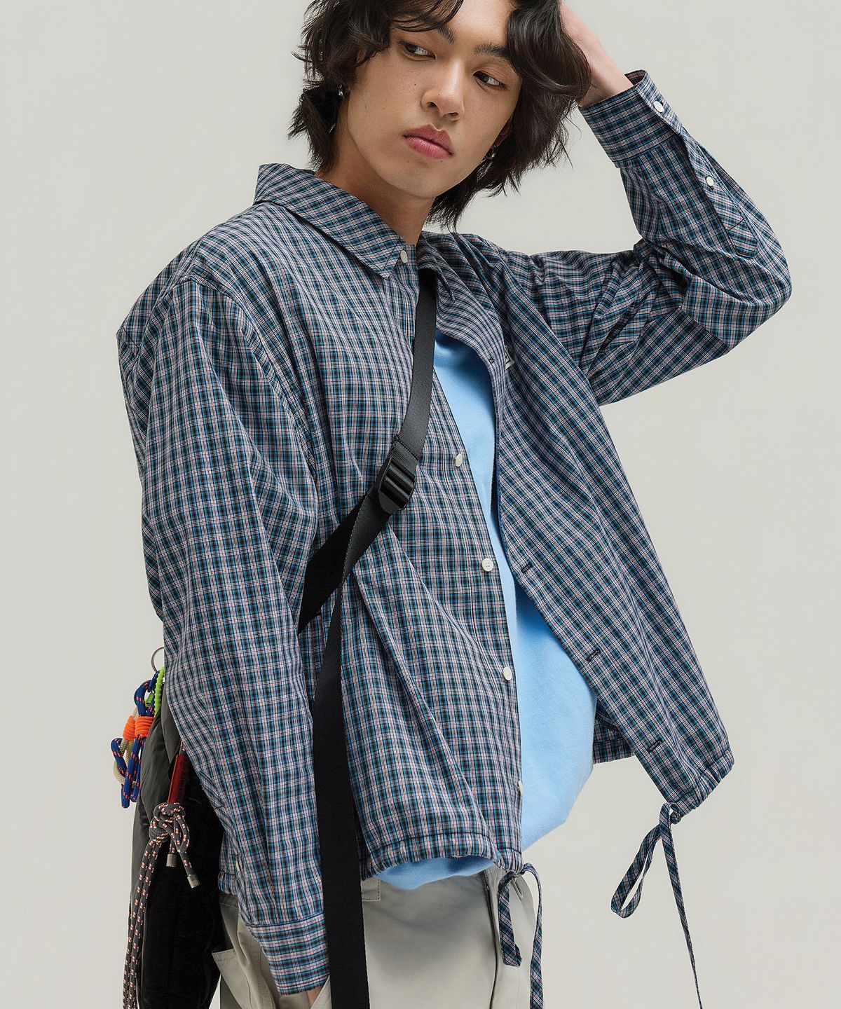 툴룬즈브릭(TOULN BRICK) TB-크롭 체크 셔켓 BL (E6910G2202)