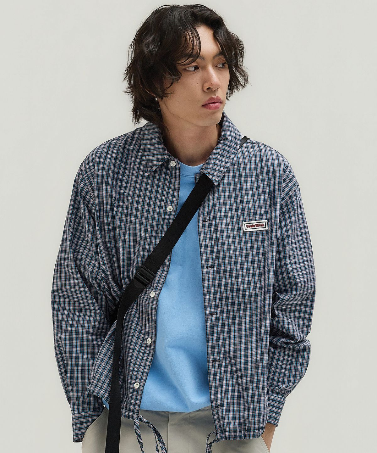 툴룬즈브릭(TOULN BRICK) TB-크롭 체크 셔켓 BL (E6910G2202)