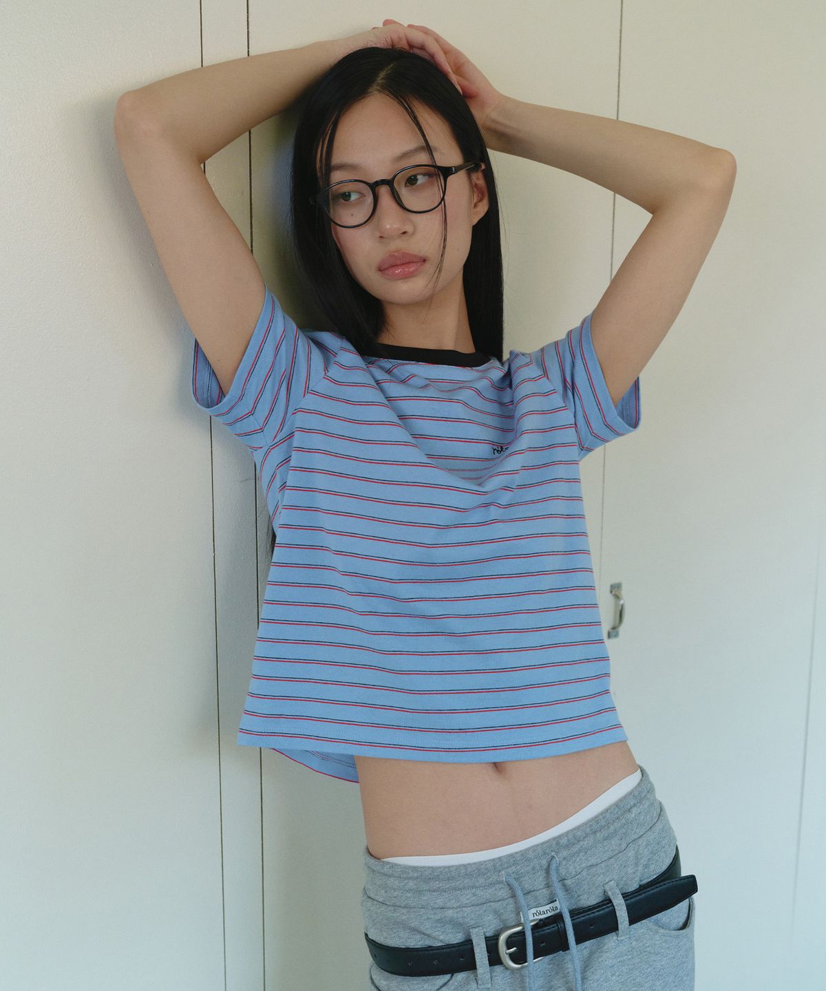 로라로라(ROLAROLA) MULTI STRIPE T-SHIRT SKY