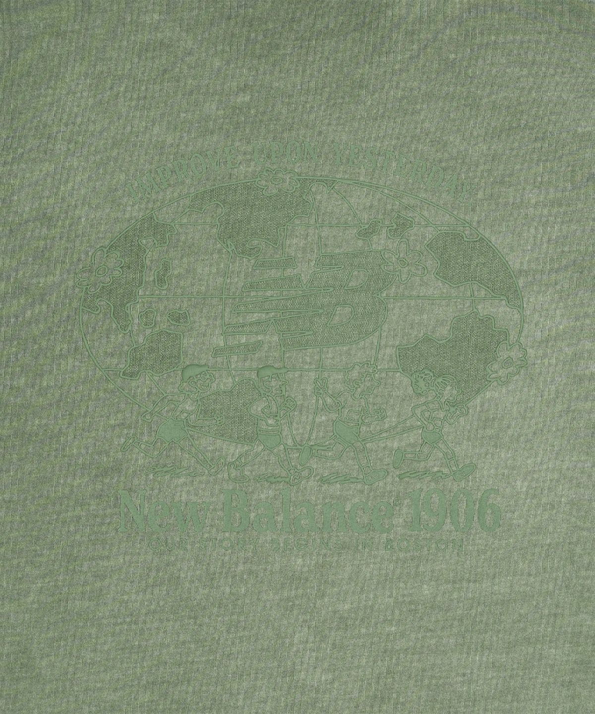 뉴발란스(NEW BALANCE) NBNEG21513 / UNI NB 프렌즈 지구 그래픽 반팔티 (DARK GREEN)