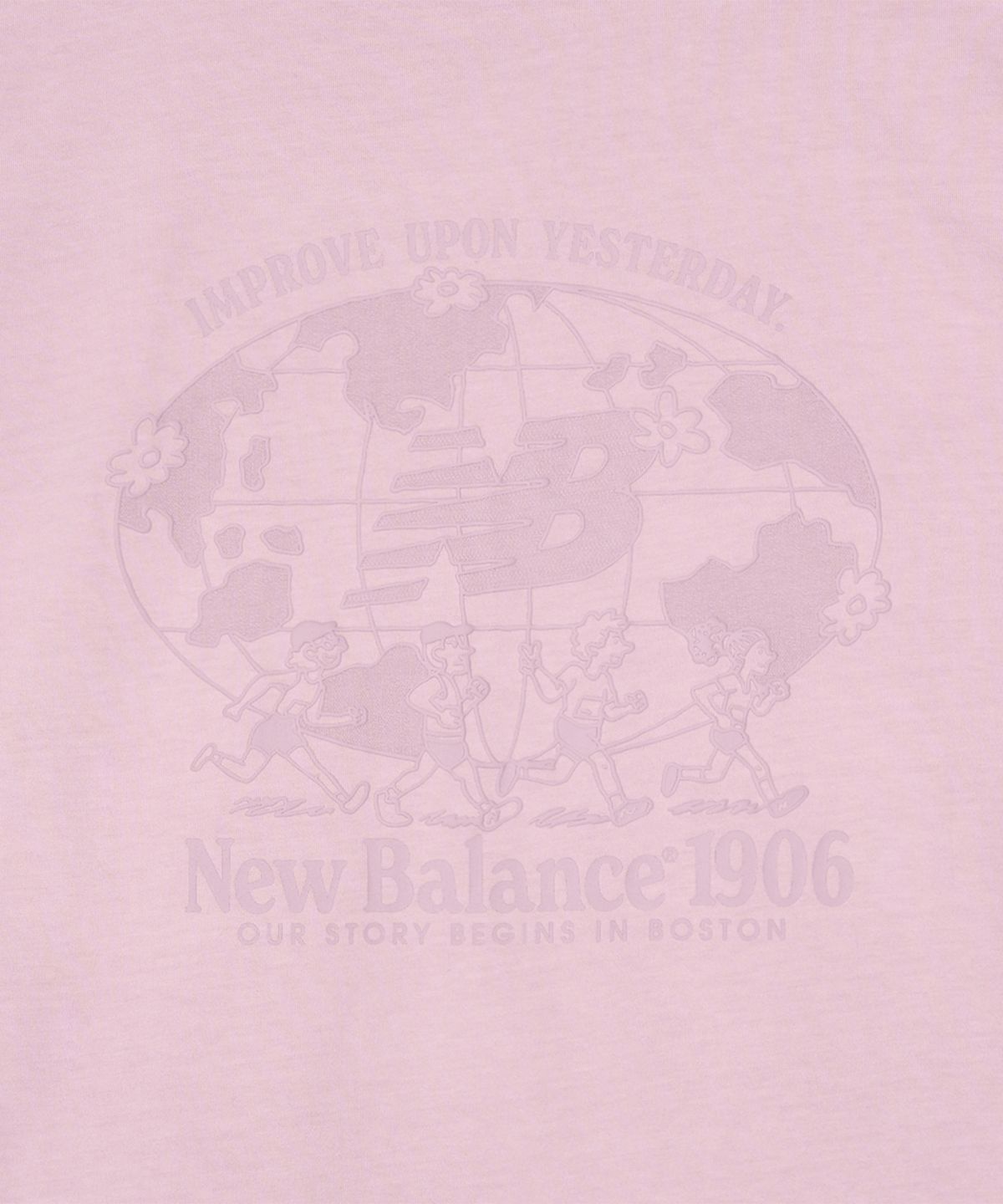 뉴발란스(NEW BALANCE) NBNEG21513 / UNI NB 프렌즈 지구 그래픽 반팔티 (DARK PINK)