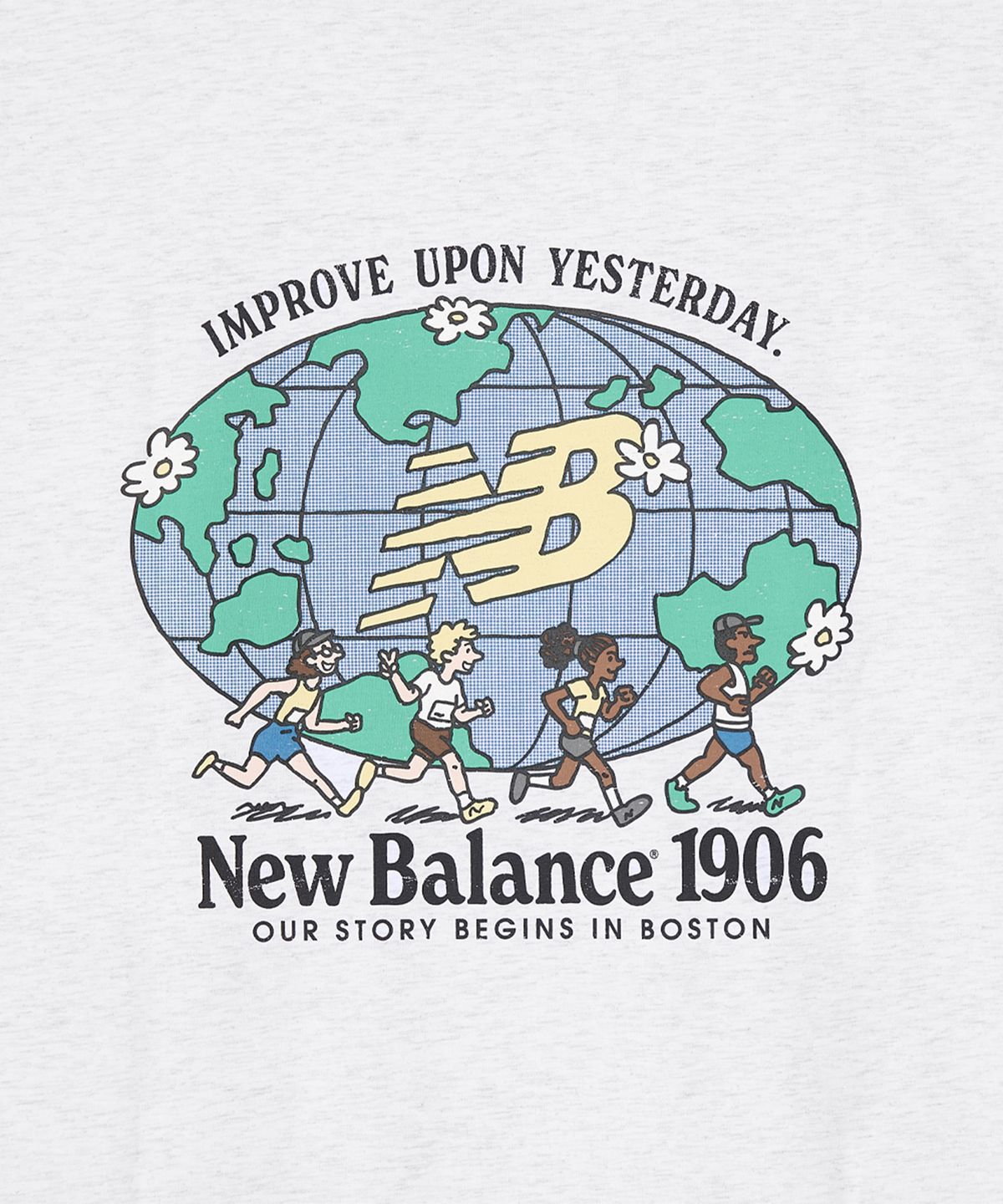 뉴발란스(NEW BALANCE) NBNEG21513 / UNI NB 프렌즈 지구 그래픽 반팔티 (LIGHT GRAY)
