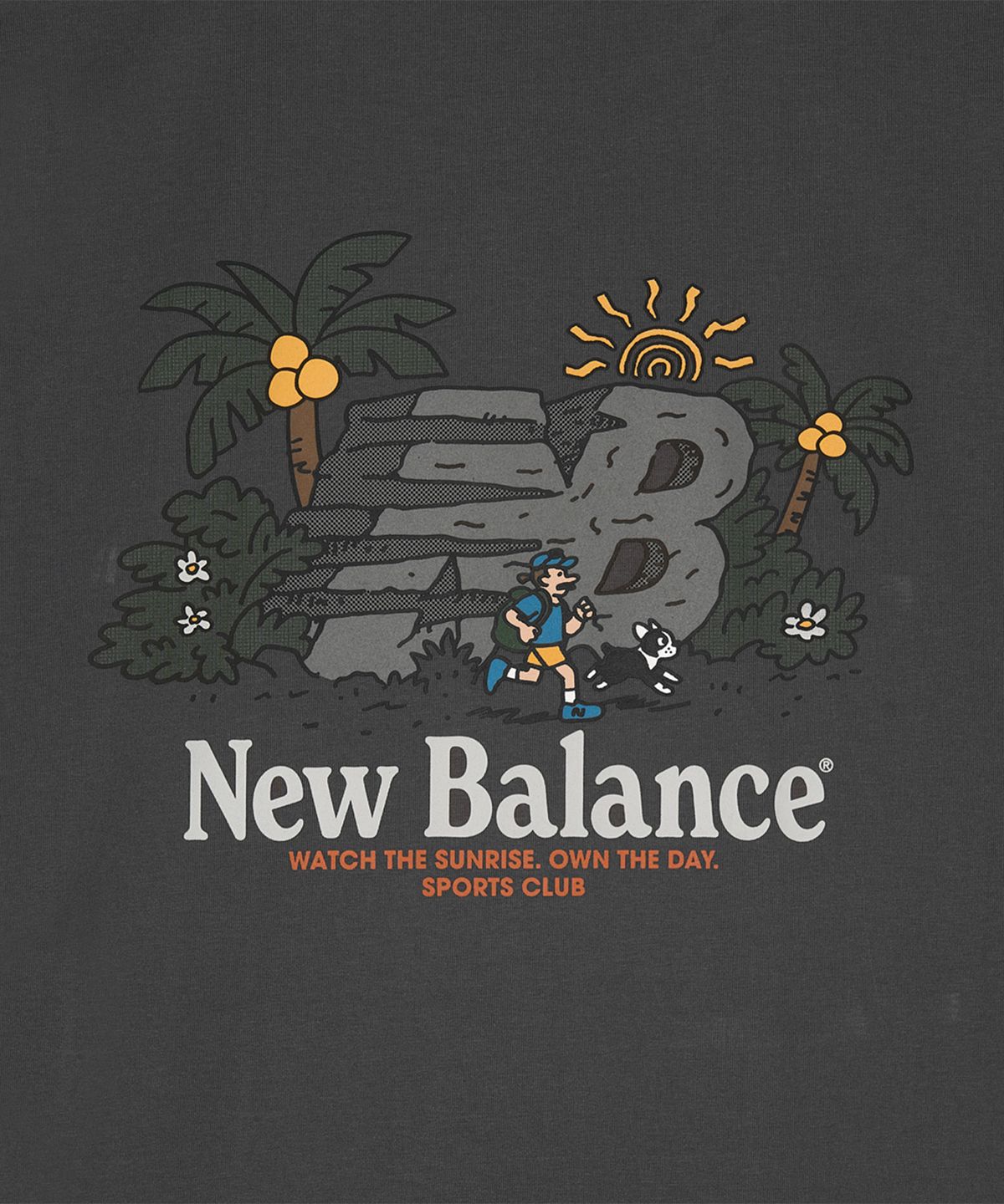 뉴발란스(NEW BALANCE) NBNEG21523 / UNI NB 프렌즈 썬라이즈 반팔티 (CHARCOAL)