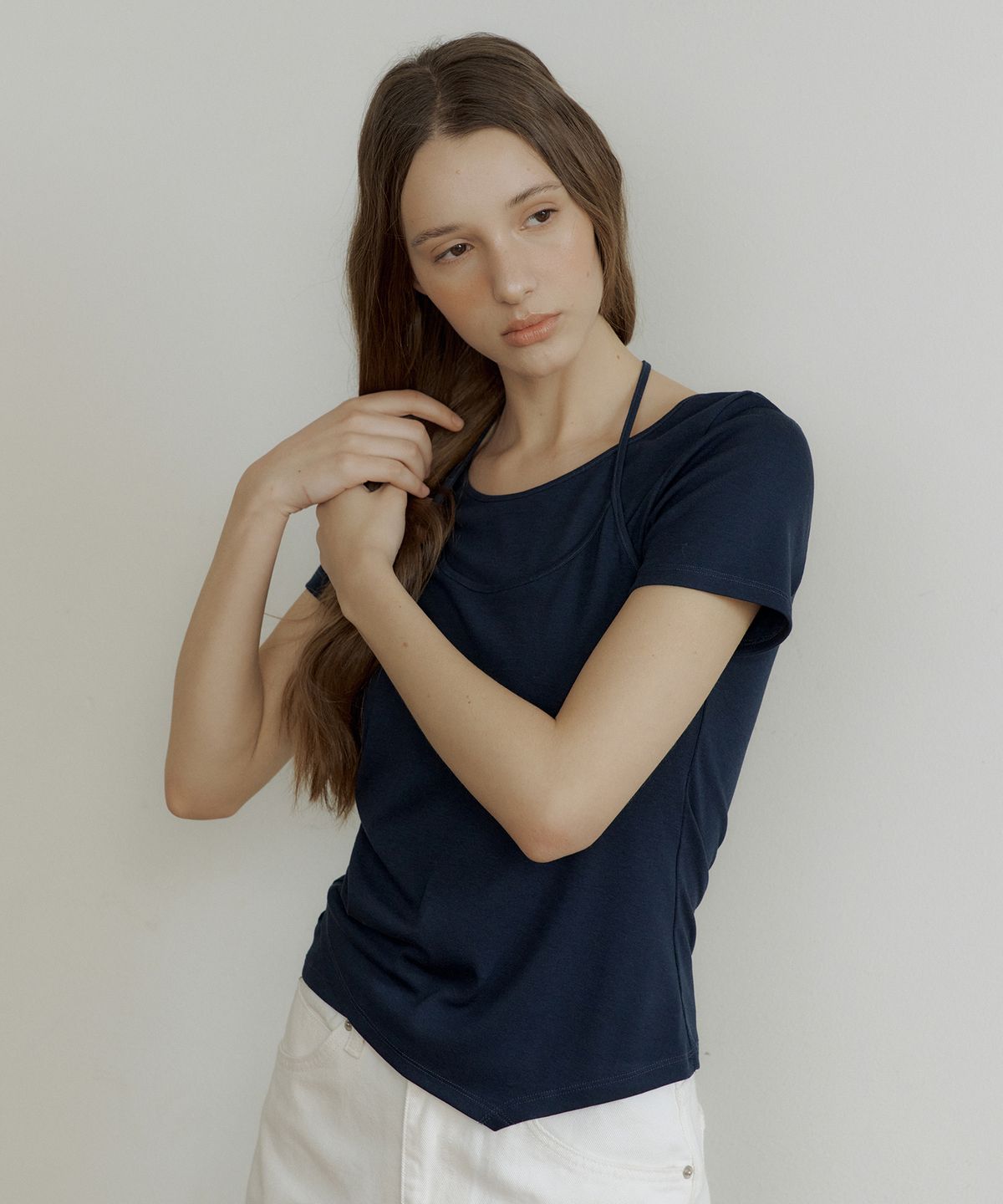 오떼뜨(OCTETTE) HALTER LAYERED JERSEY T-SHIRTS_3COLOR