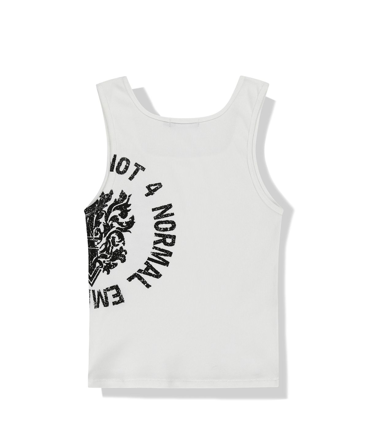 낫포너드(NOT4NERD) Circle Slogan Ribbed Sleeveless - White