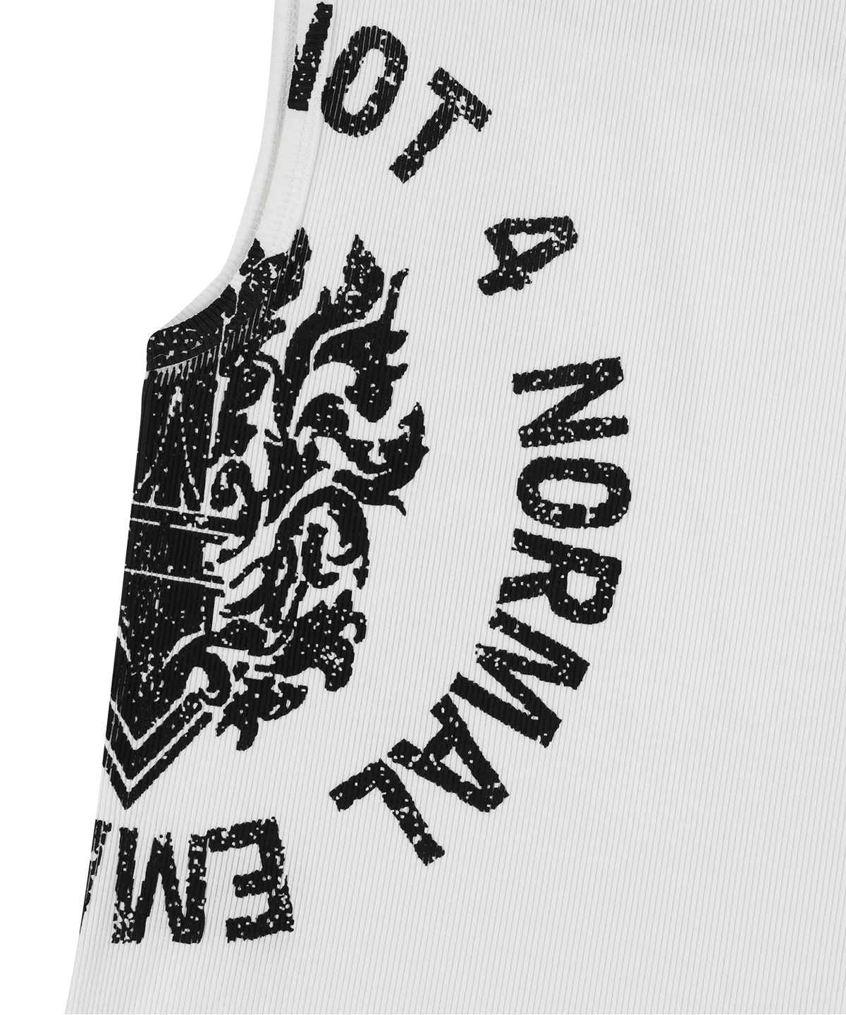 낫포너드(NOT4NERD) Circle Slogan Ribbed Sleeveless - White