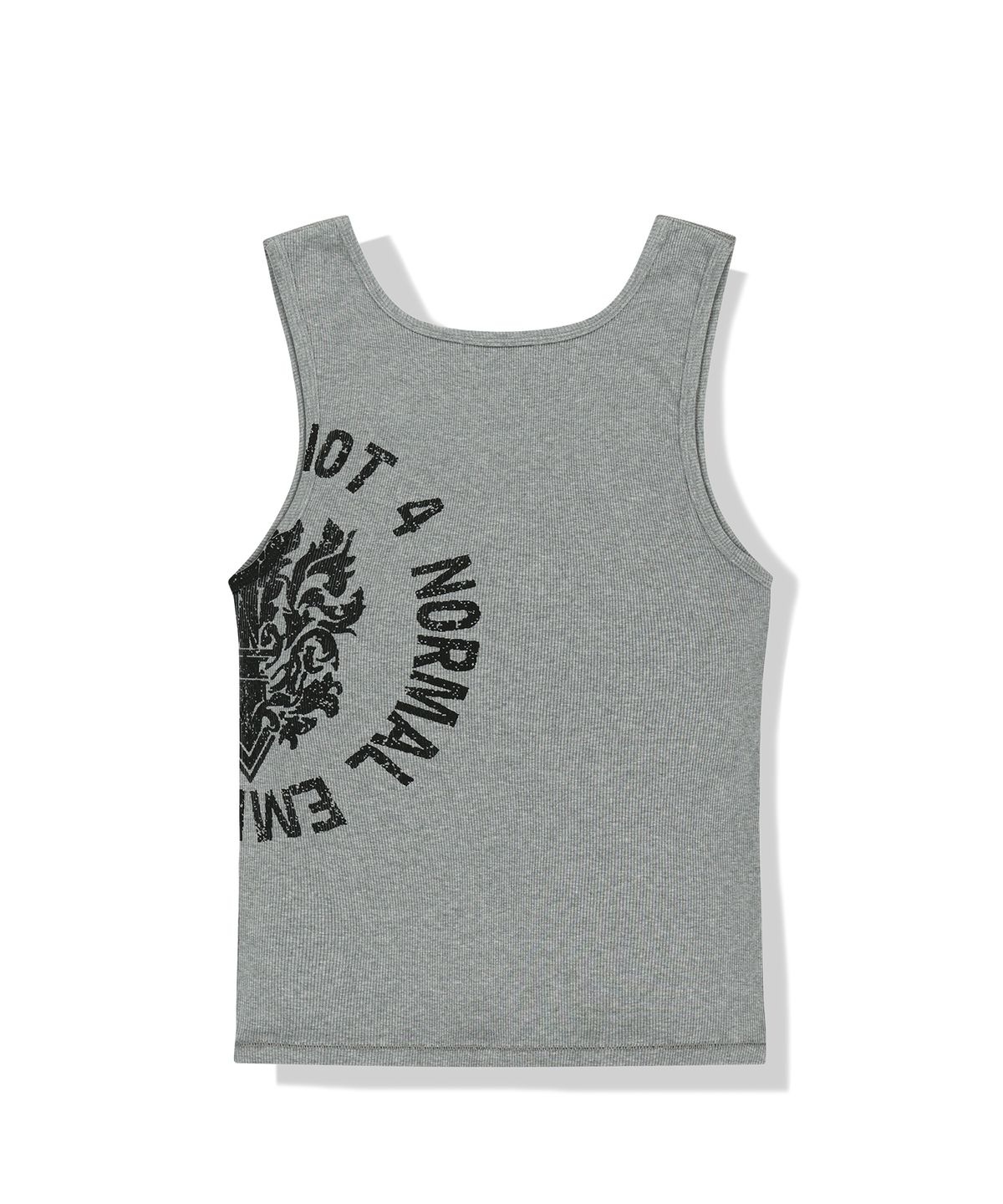 낫포너드(NOT4NERD) Circle Slogan Ribbed Sleeveless - Grey