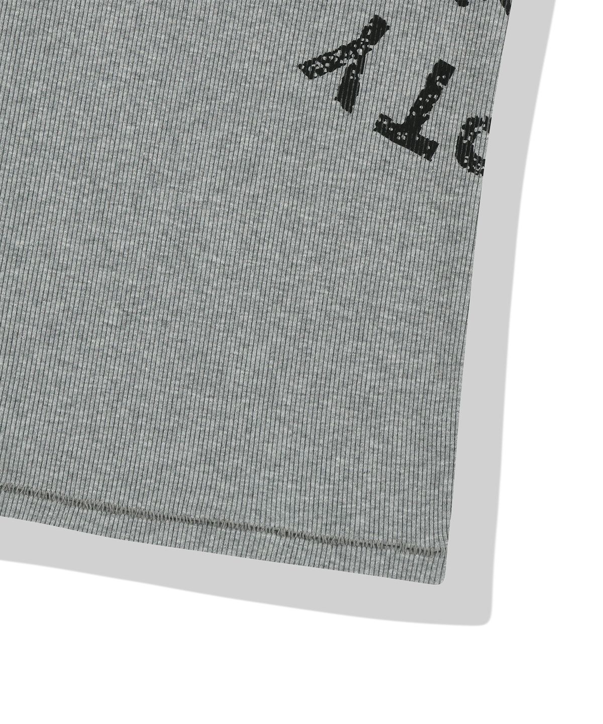 낫포너드(NOT4NERD) Circle Slogan Ribbed Sleeveless - Grey