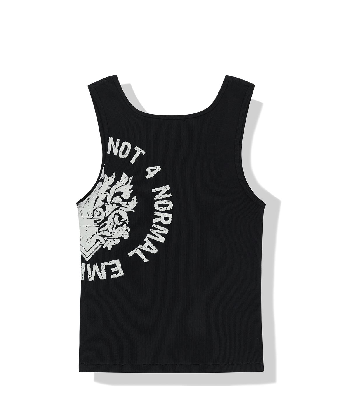 낫포너드(NOT4NERD) Circle Slogan Ribbed Sleeveless - Black
